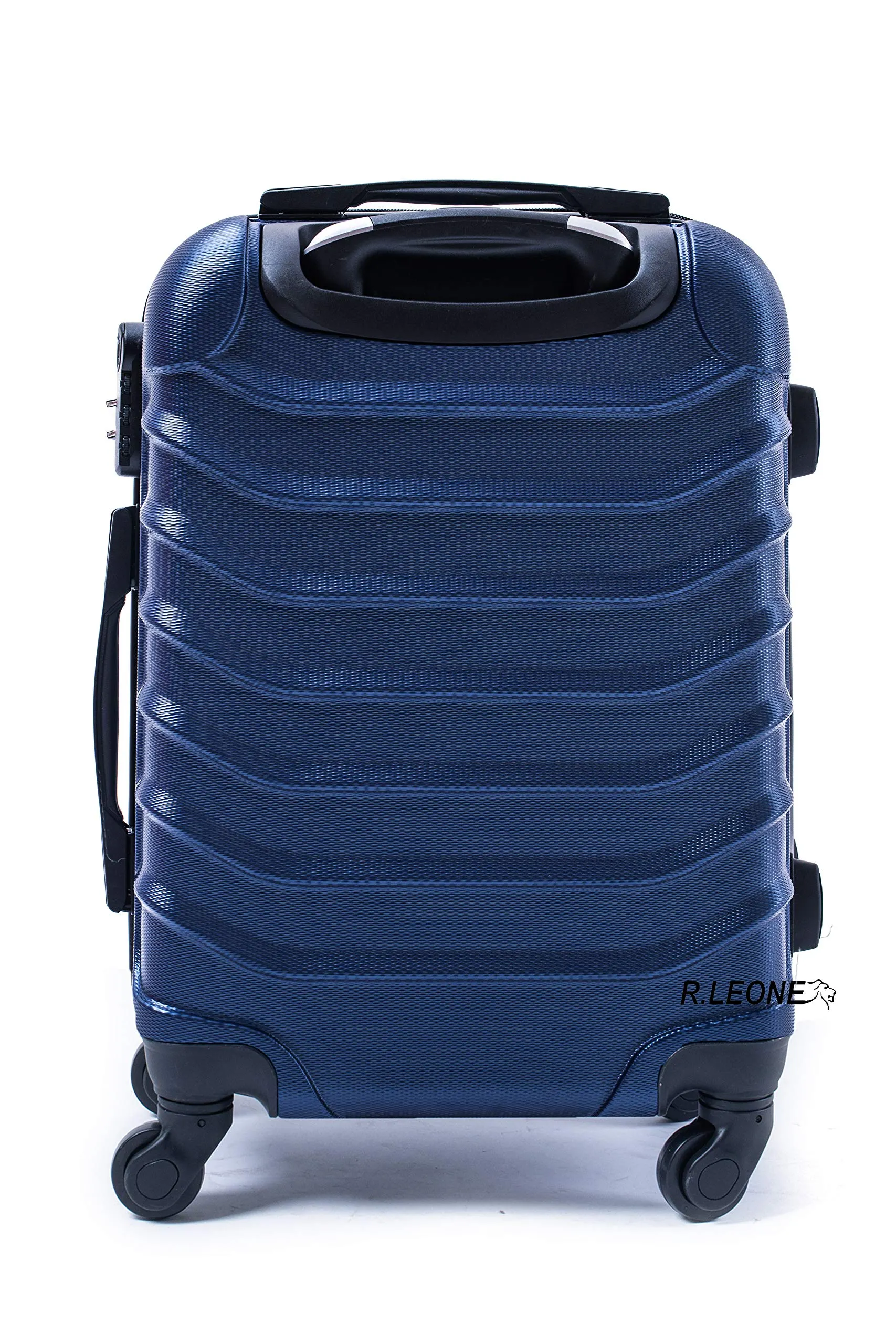 R.Leone Valigia Trolley Bagaglio a Mano 55x40x20 cm ABS Ultraleggero 4 Ruote Rimovibili 20263N Nero - immagine 4