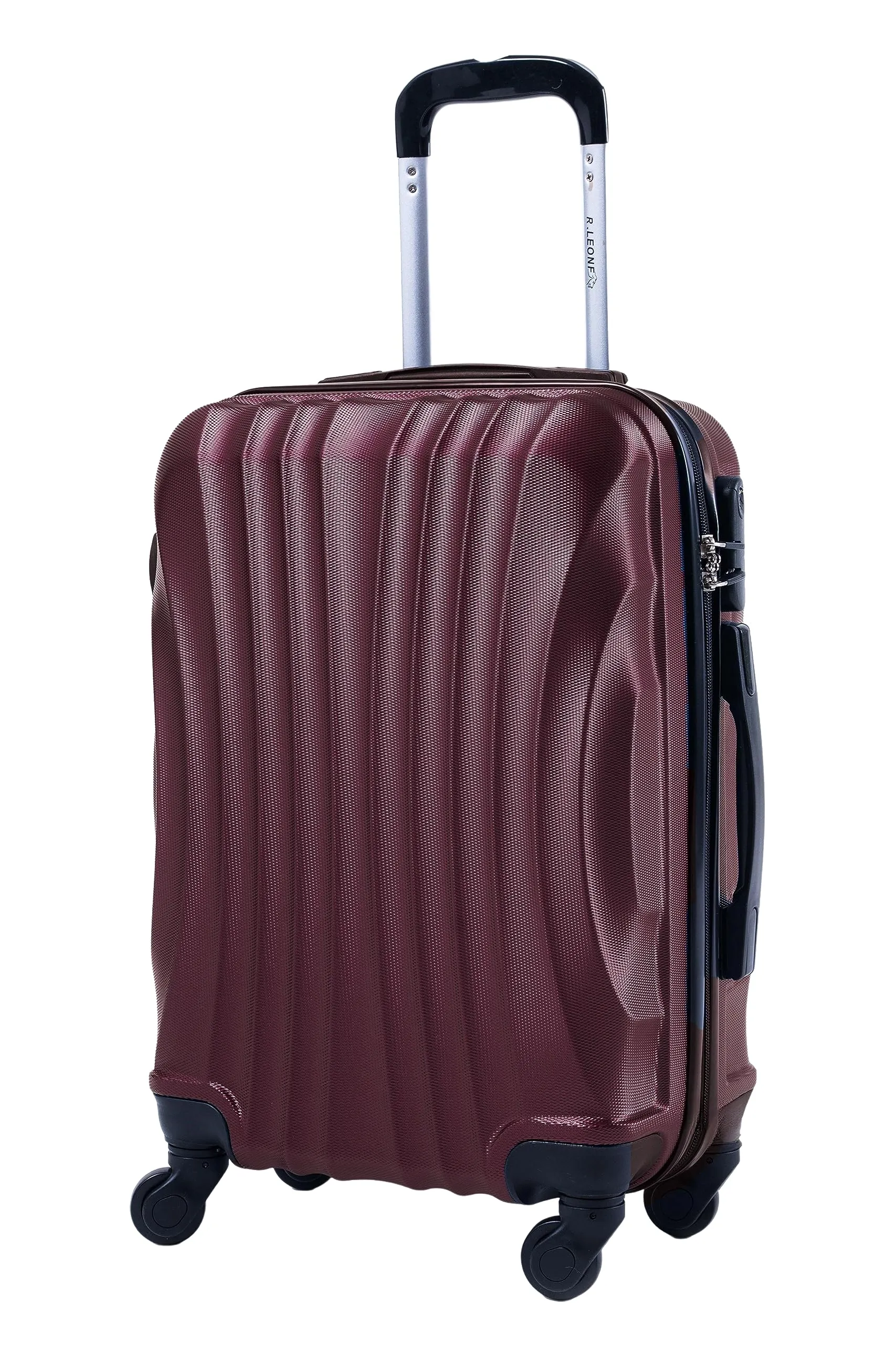 R.Leone EasyJet Valigia Trolley Bagaglio a Mano in ABS 4 Ruote Rimovibili 20374, Bordò, 50x35x20 cm - immagine 1