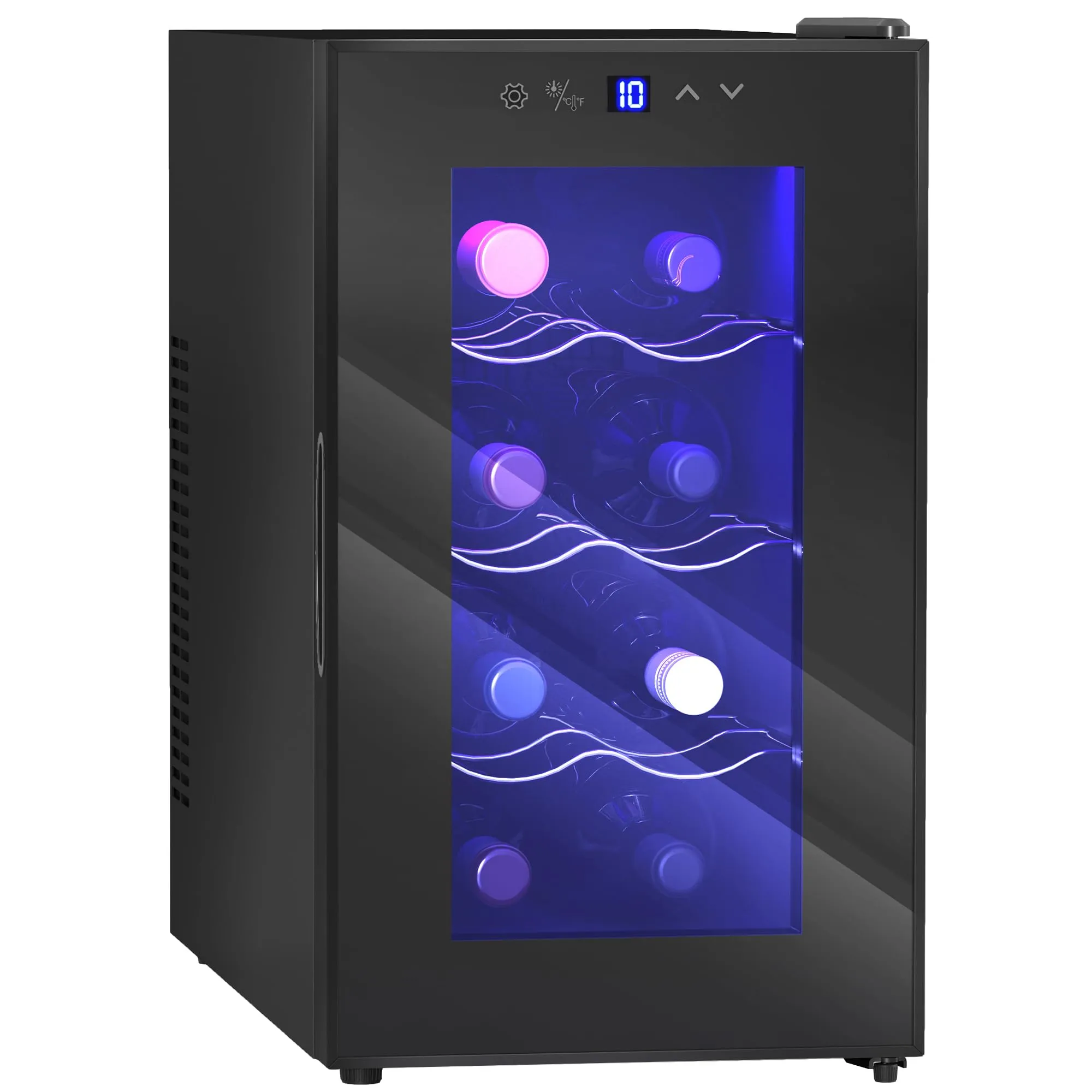 HOMCOM Cantinetta Vino Refrigerata 8 Bottiglie 21L Touch Nero - immagine 1