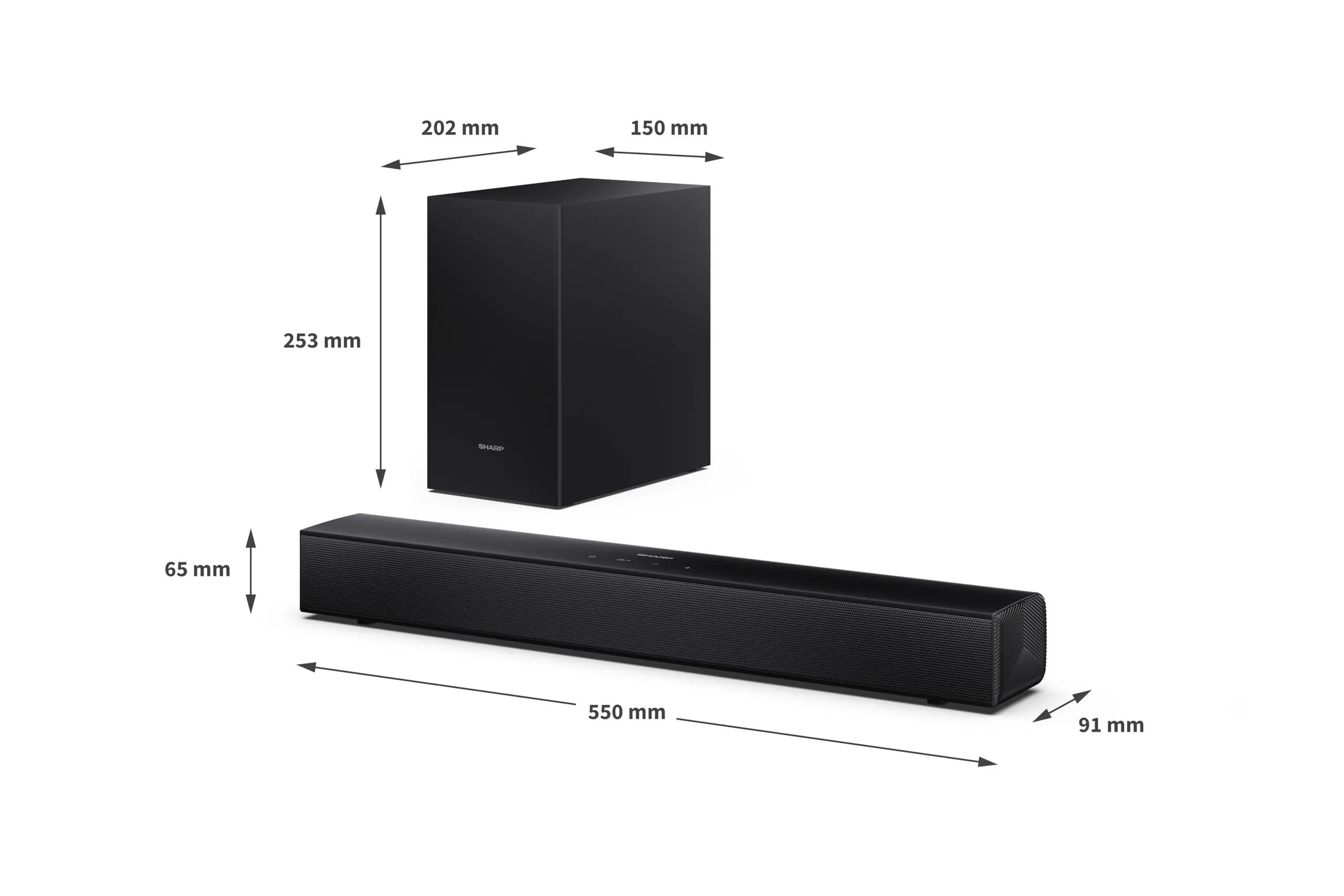 Sharp HT-SBW121 2.1 Channel Soundbar with Wireless Subwoofer, 240W, Bluetooth 5.3 - immagine 10