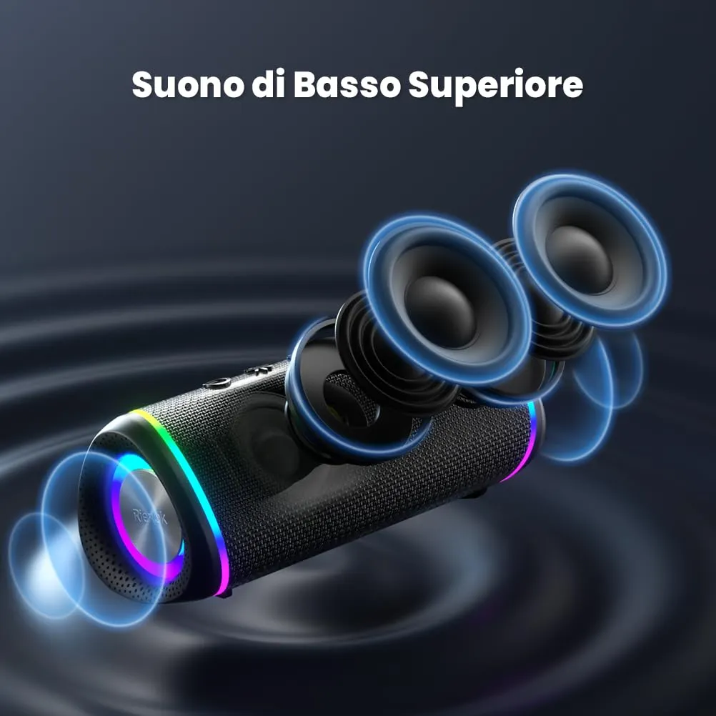 RIENOK S6 Cassa Bluetooth Portatile 30W Impermeabile IPX5 TF e AUX - immagine 2