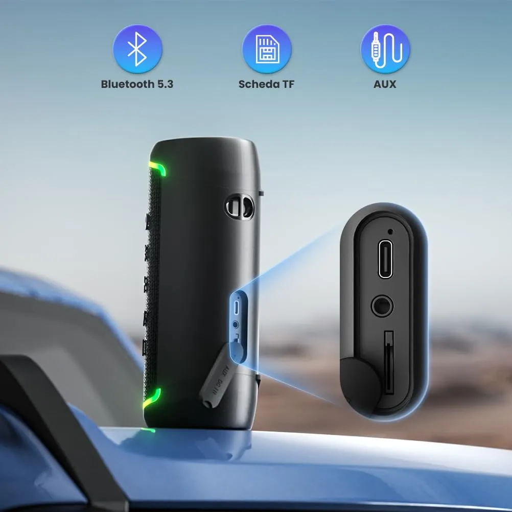 RIENOK S6 Cassa Bluetooth Portatile 30W Impermeabile IPX5 TF e AUX - immagine 4