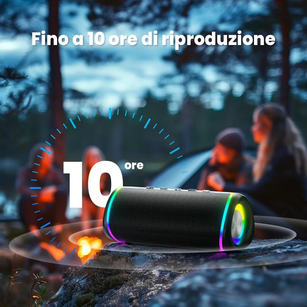 RIENOK S6 Cassa Bluetooth Portatile 30W Impermeabile IPX5 TF e AUX - immagine 6