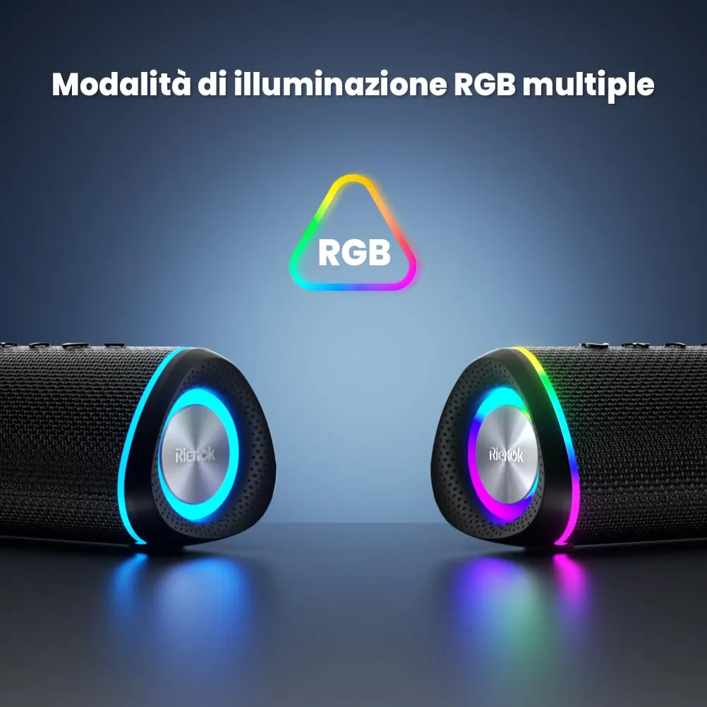 RIENOK S6 Cassa Bluetooth Portatile 30W Impermeabile IPX5 TF e AUX - immagine 7