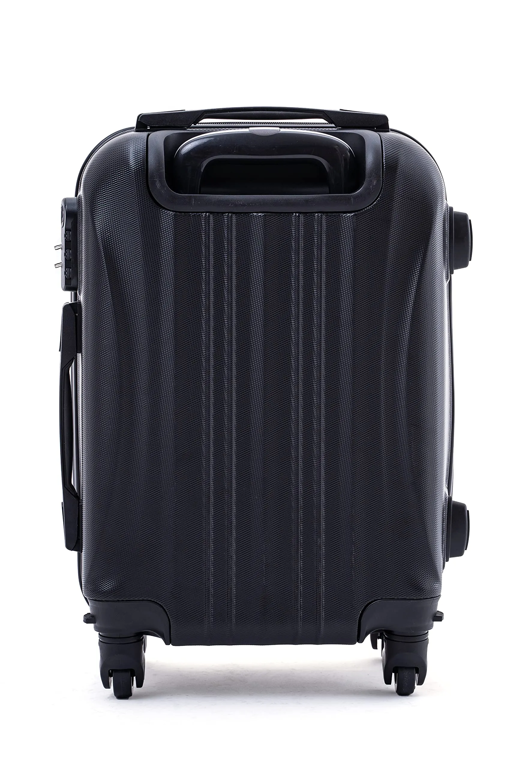 R.Leone Trolley in ABS 2037MAX con 4 Ruote Rimovibili, 60x40x20 cm (55x40x20 cm senza ruote), Nero - immagine 4