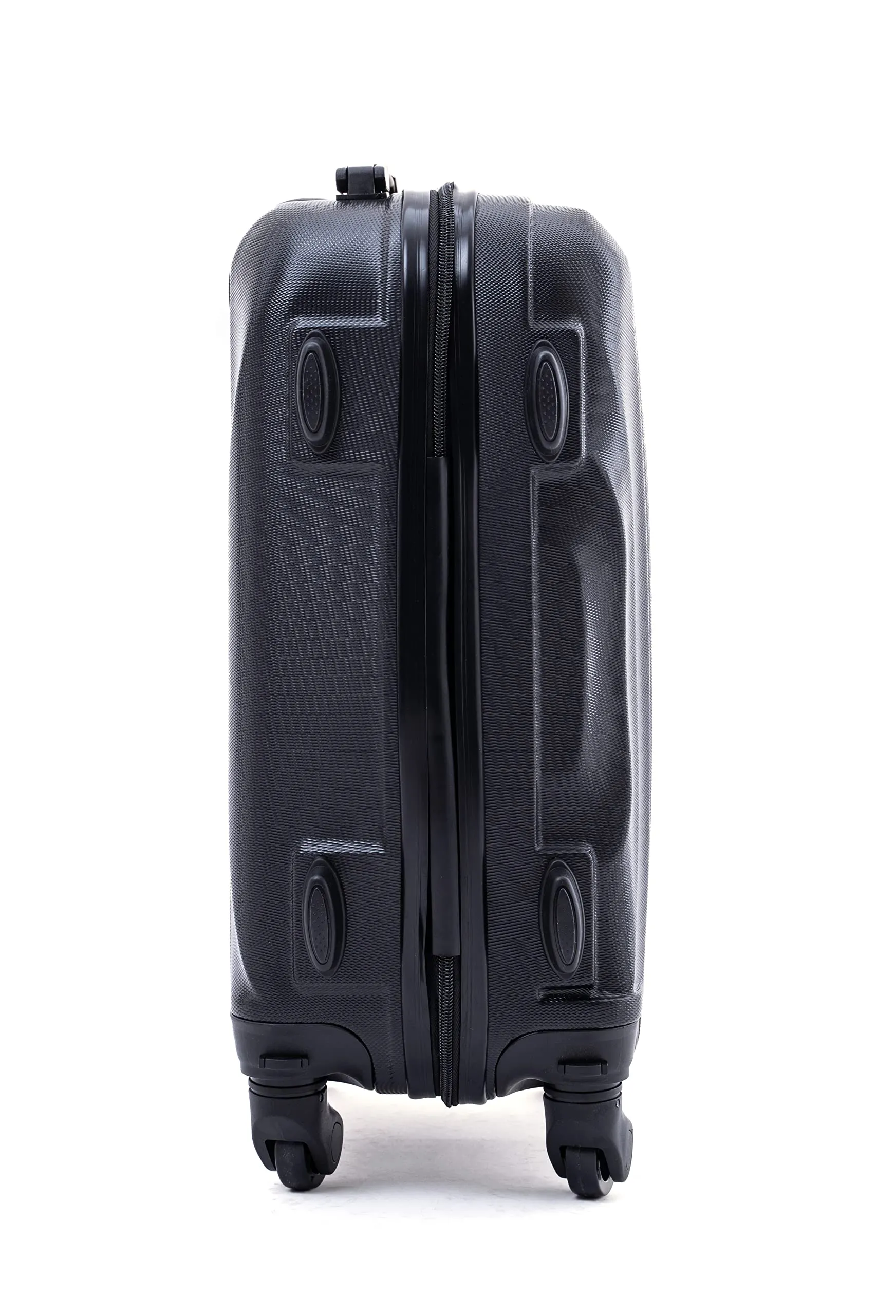 R.Leone Trolley in ABS 2037MAX con 4 Ruote Rimovibili, 60x40x20 cm (55x40x20 cm senza ruote), Nero - immagine 6