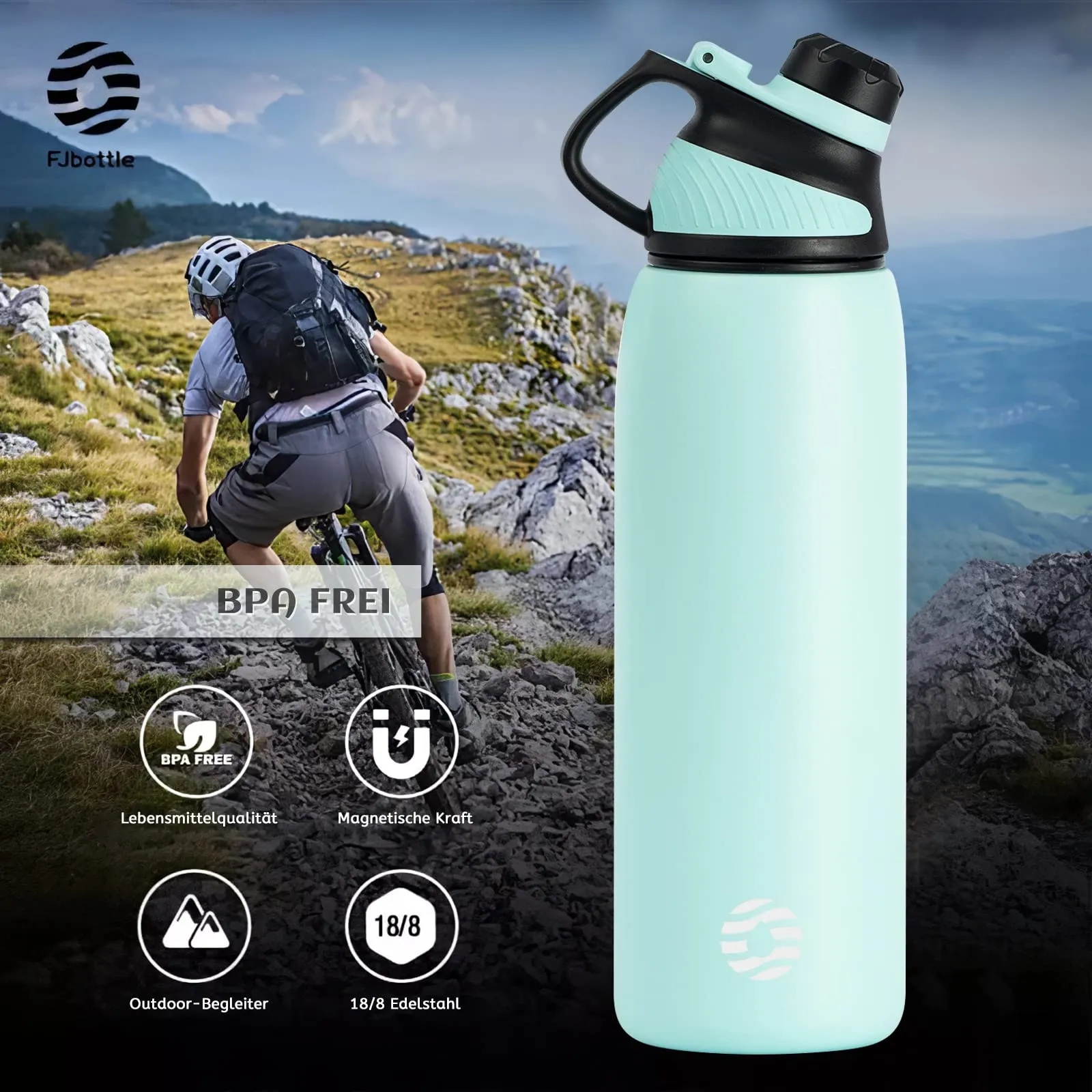Fjbottle Borraccia Termica in Acciaio Inox Senza BPA, 1L - immagine 5