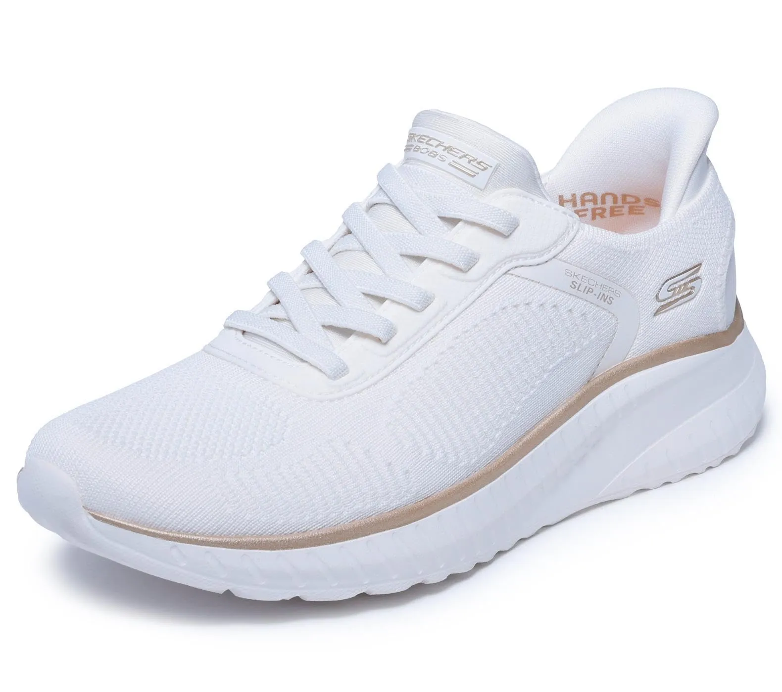 Skechers Bobs Squad Chaos Current Muse Slip-In, White/Gold Textile, 39 EU - immagine 1