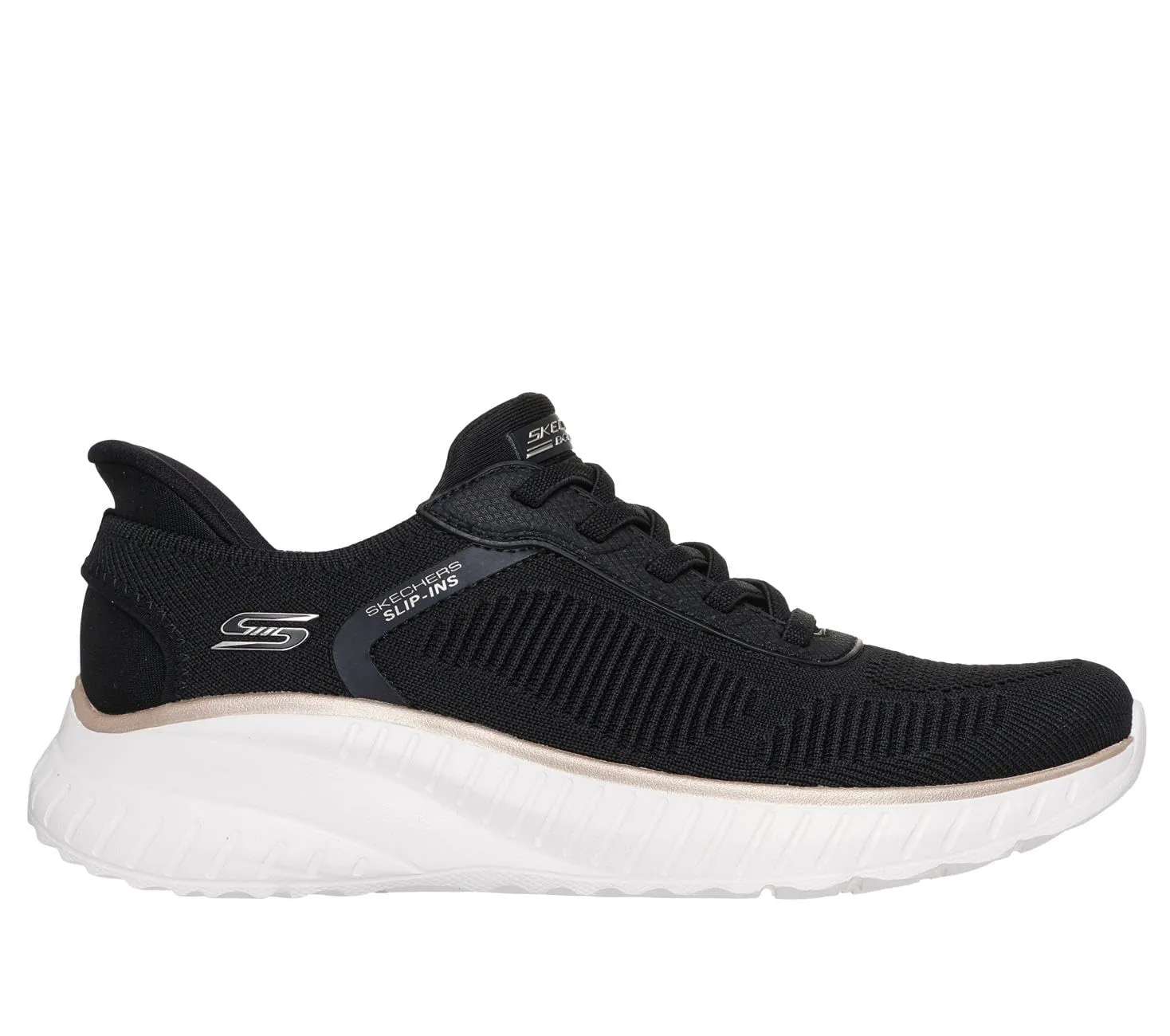 Skechers Women's Bob's Squad Chaos Current Muse Slip-In, Black/Gold Textile, 39.5 EU - immagine 4