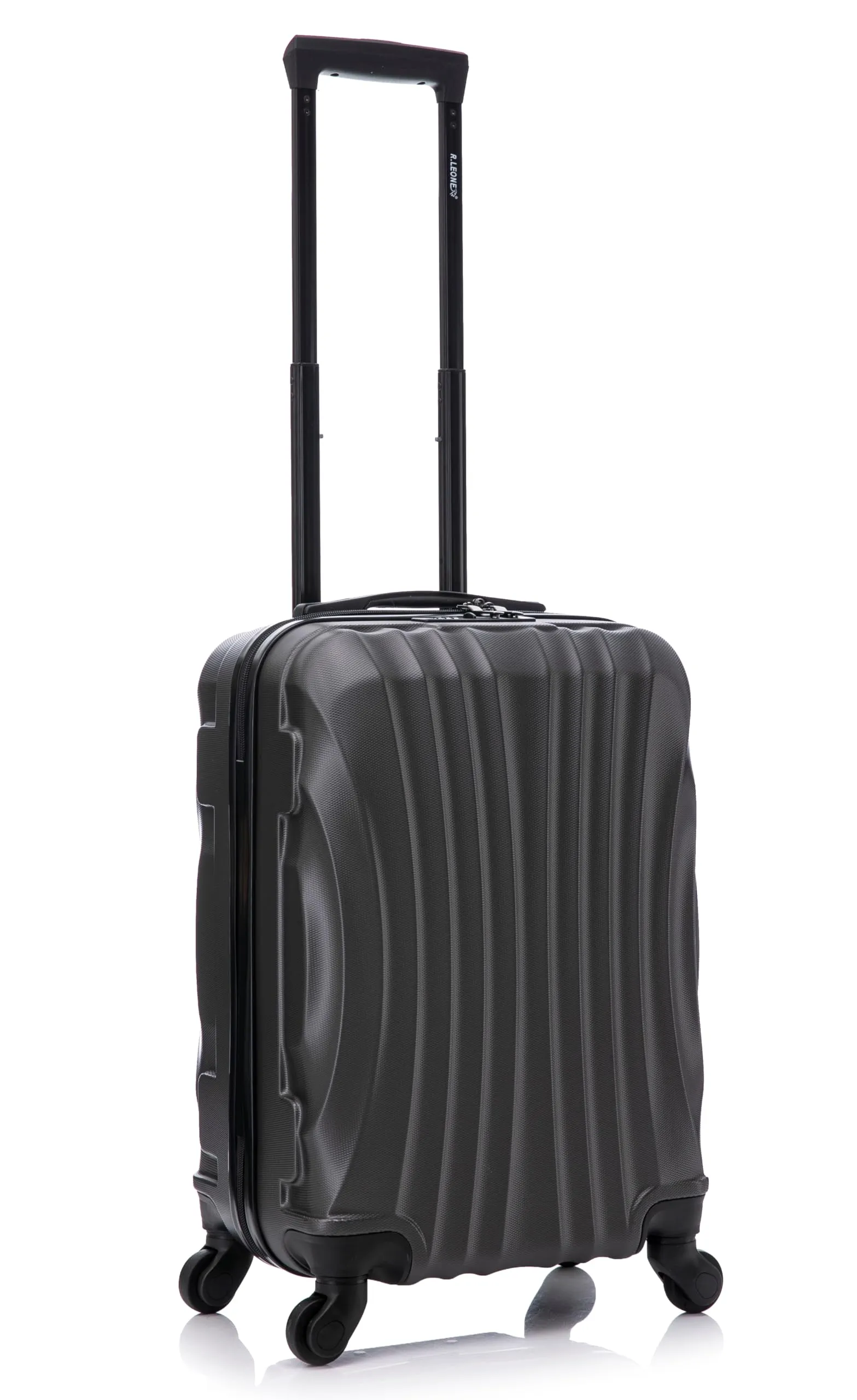 R.Leone Trolley Bagaglio a mano 55x35x25 cm in ABS 4 Ruote 20373FR - Grigio - immagine 1