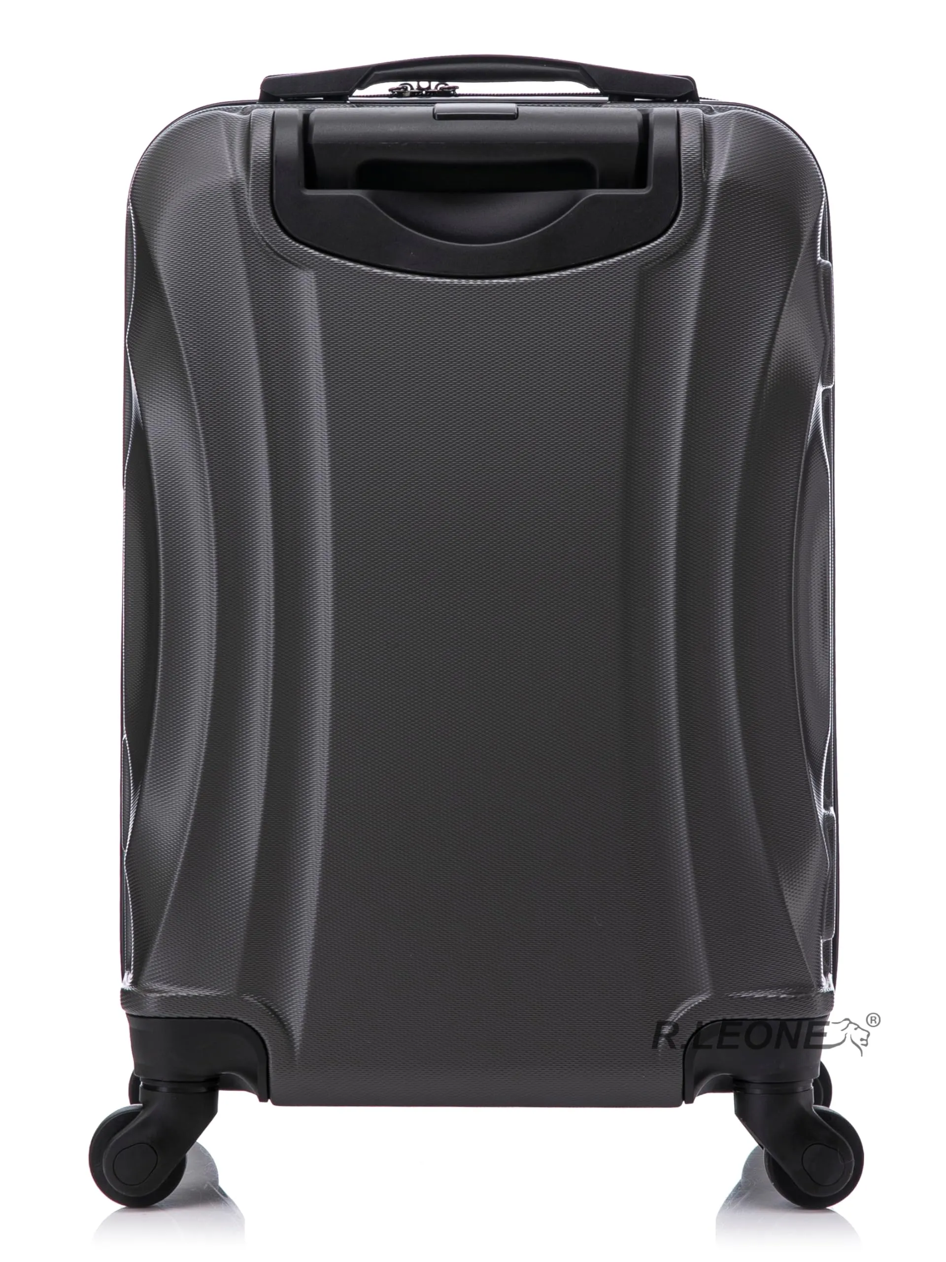 R.Leone Trolley Bagaglio a mano 55x35x25 cm in ABS 4 Ruote 20373FR - Grigio - immagine 2