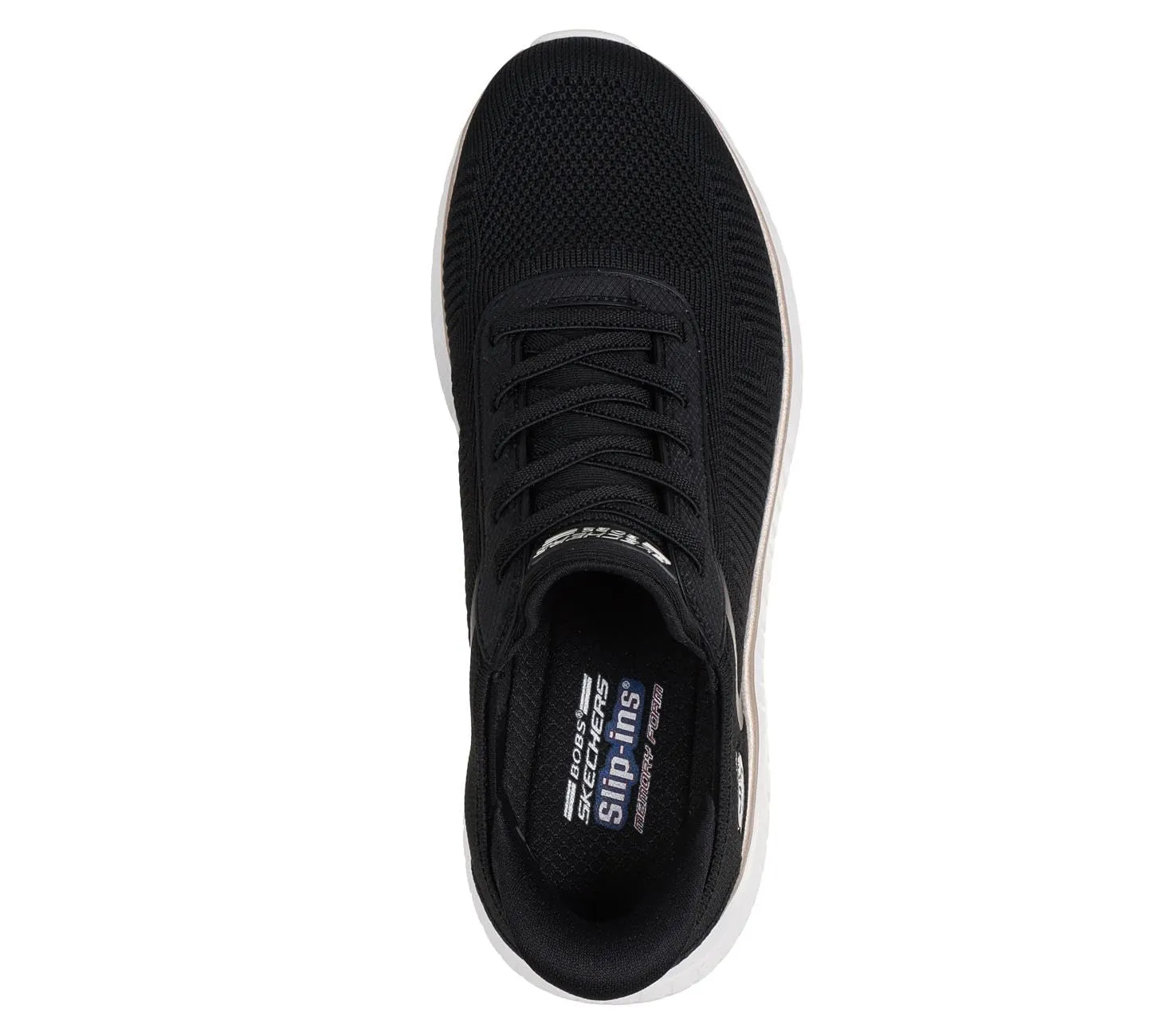 Skechers Women's Bobs Squad Chaos Current Muse Slip-In, Black/Gold Textile, 38.5 EU - immagine 3