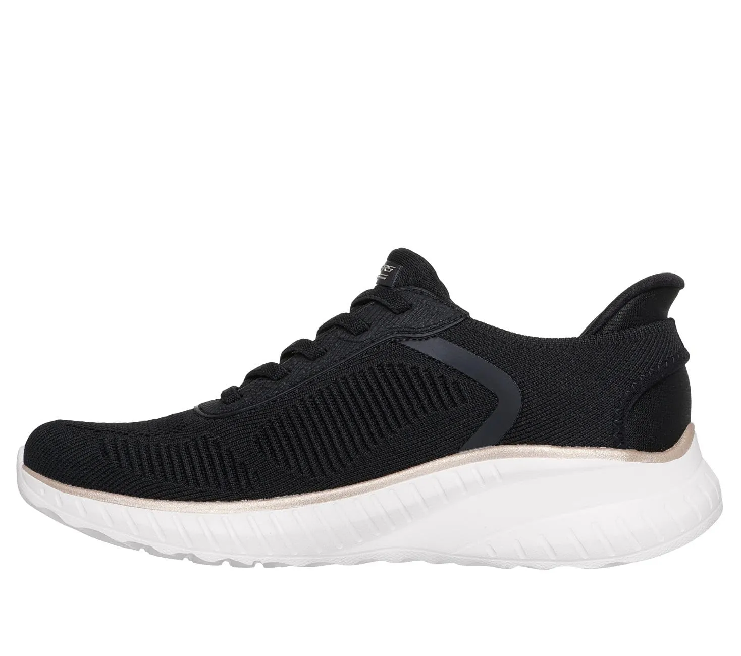 Skechers Women's Bobs Squad Chaos Current Muse Slip-In, Black/Gold Textile, 38.5 EU - immagine 5