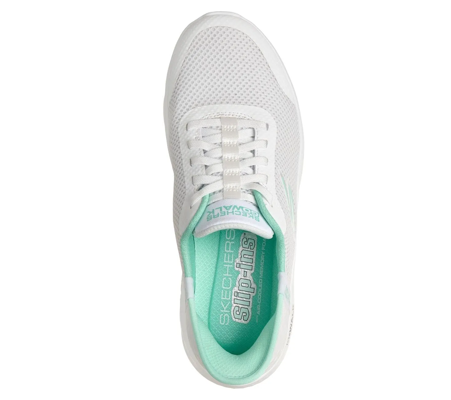 Skechers Go Walk Flex Grand Entry Trainers, White Textile/Mint Trim, 40 EU - immagine 3
