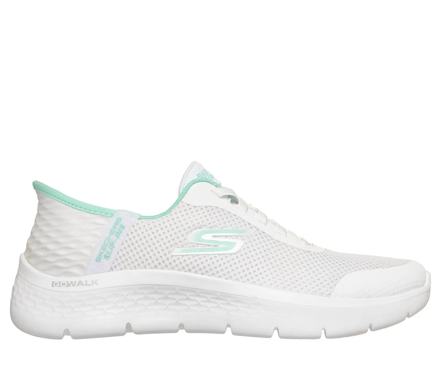 Skechers Go Walk Flex Grand Entry Trainers, White Textile/Mint Trim, 40 EU - immagine 4