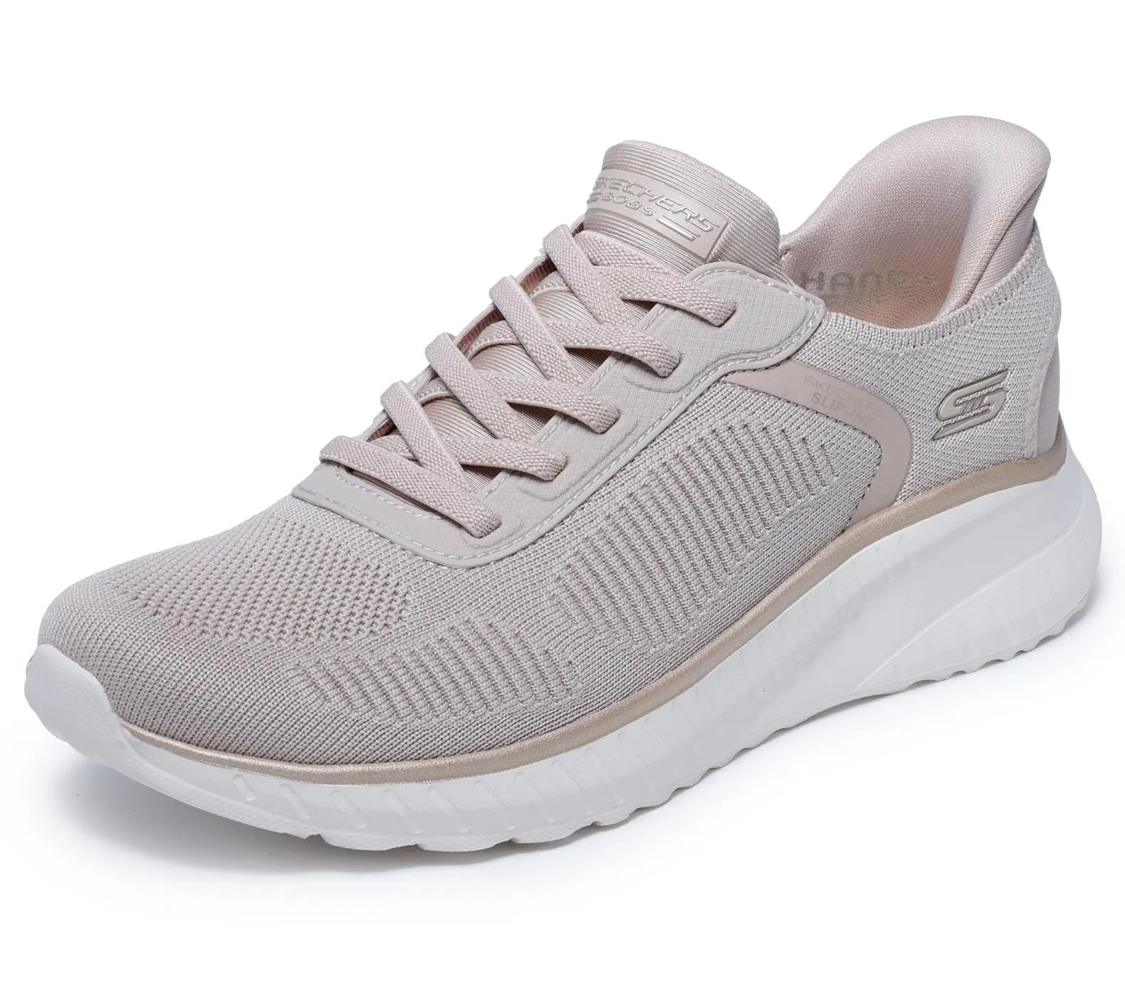 Skechers Women's Bob's Squad Chaos Current Muse Slip-In, Natural/Gold Textile, 39 EU - immagine 1