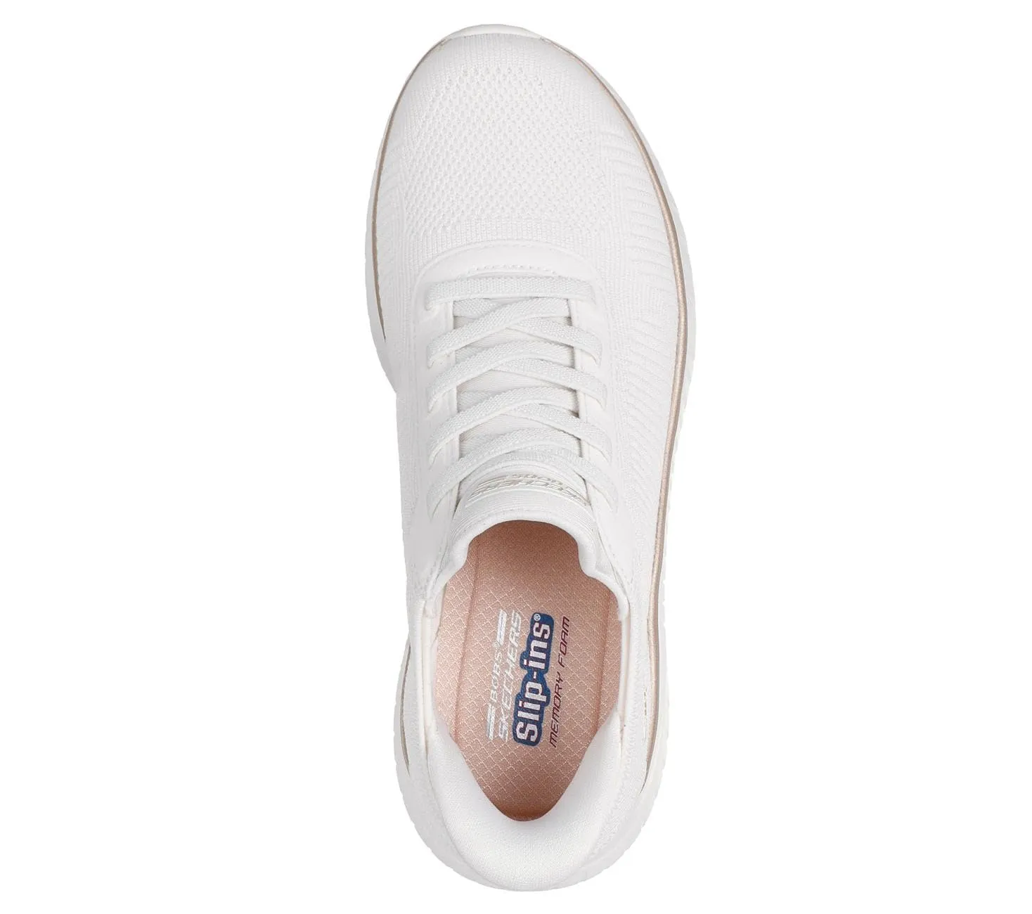 Skechers Women's Bobs Squad Chaos Current Muse Slip-In, White/Gold Textile, 36.5 EU - immagine 3