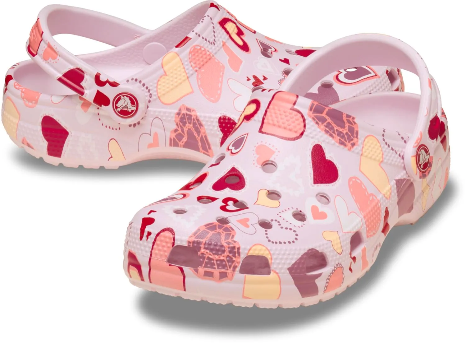 Crocs Classic Clogs Unisex Adulti con Grafica Stagionale - Latte Rosa Cuori - immagine 5