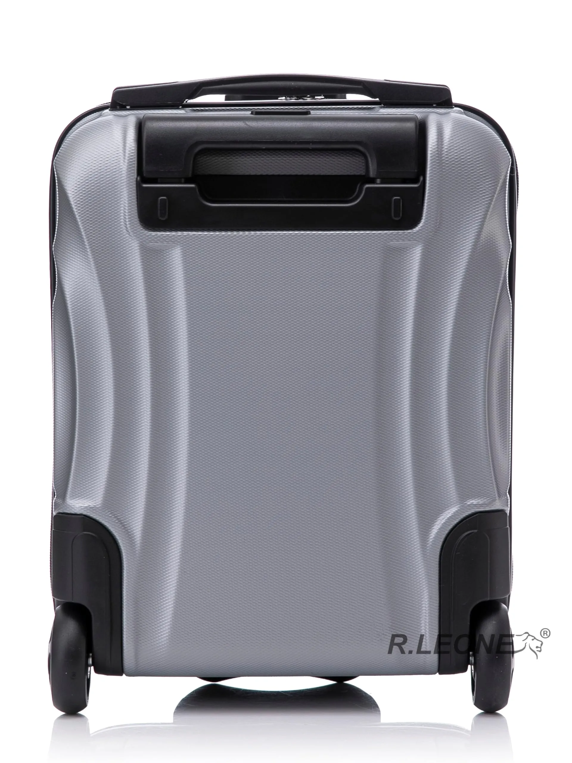 R.Leone Trolley Bagaglio a Mano 40x30x20cm in ABS 2 Ruote 20374FR Argento - immagine 2