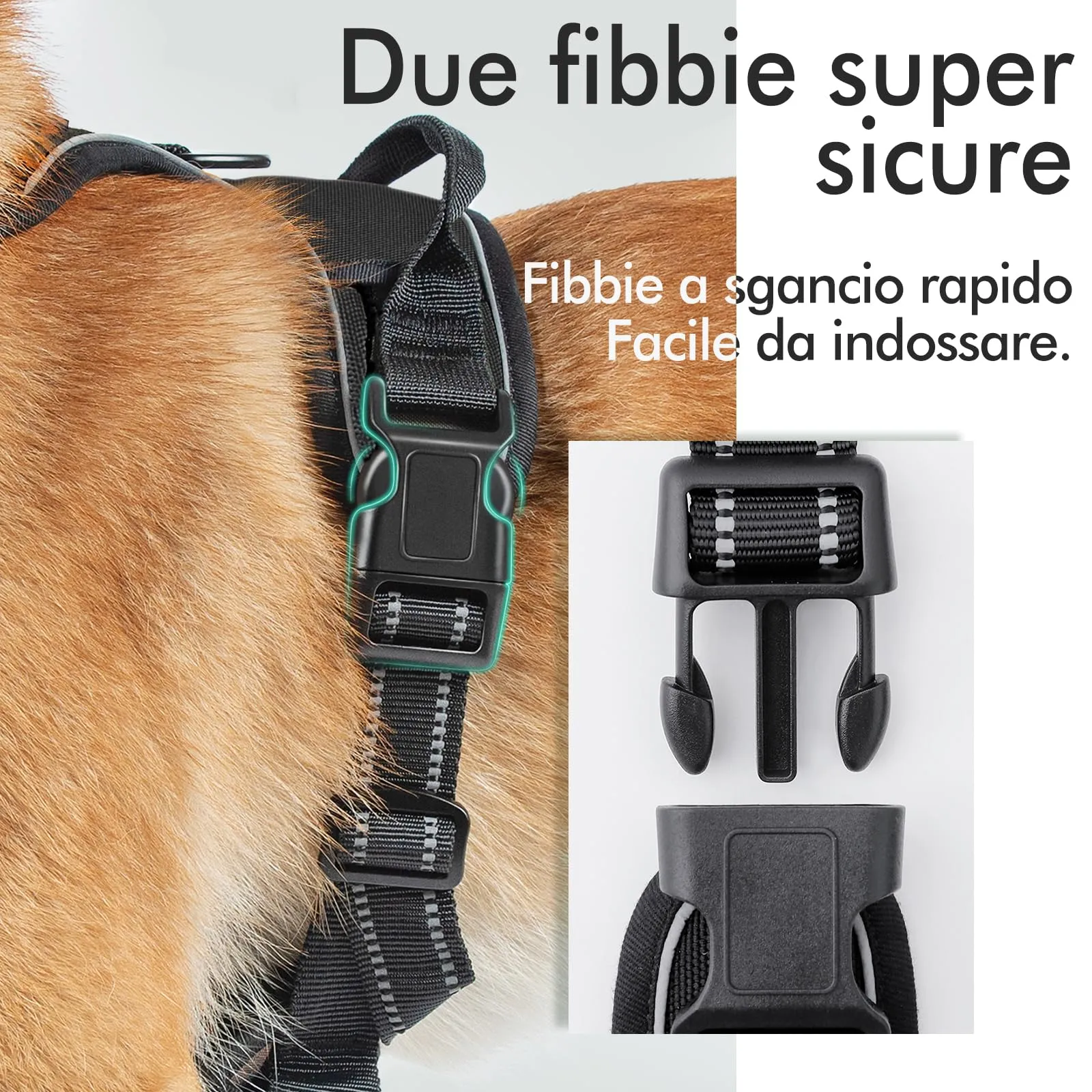 rabbitgoo Pettorina Regolabile e Riflettente per Cane, Taglia S, Nero - immagine 7