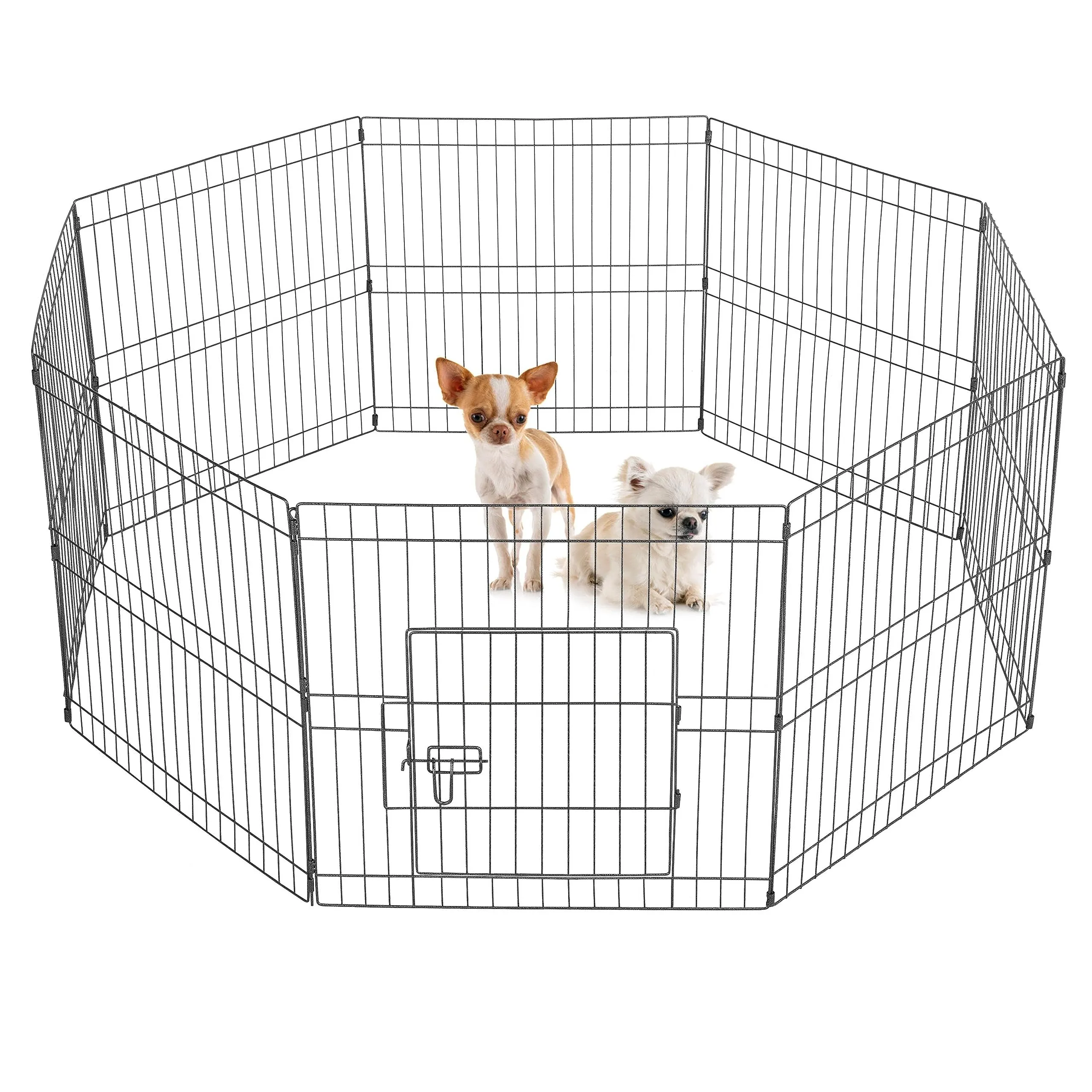 Yaheetech Recinto per Cani da Interno Pieghevole, 8 Pannelli 61 x 61 cm, Nero - immagine 1