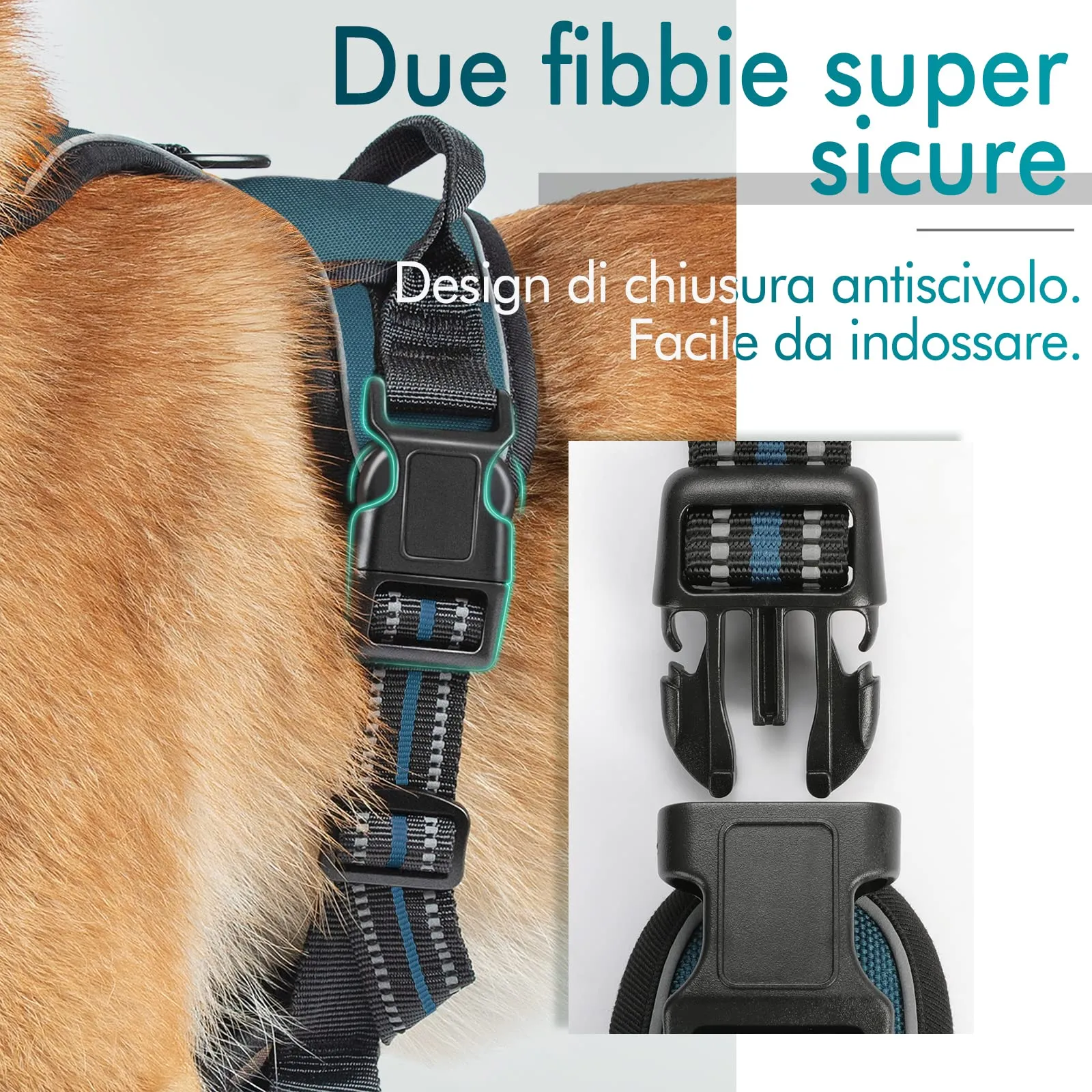 rabbitgoo Pettorina Cane ad h Regolabile Anti Tiro Riflettente, Verde Scuro, M - immagine 6