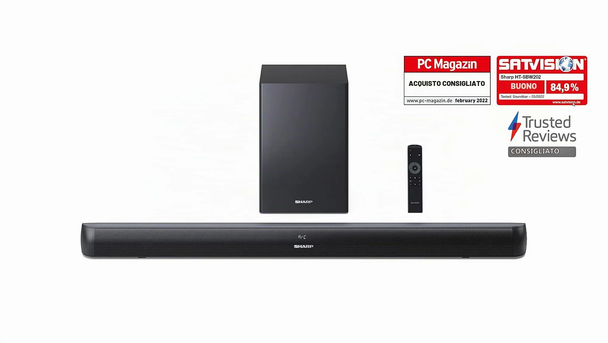 Sharp HT-SBW182 2.1 Soundbar with Wireless Subwoofer, Bluetooth, HDMI ARC, Optical, AUX, 160W - immagine 4