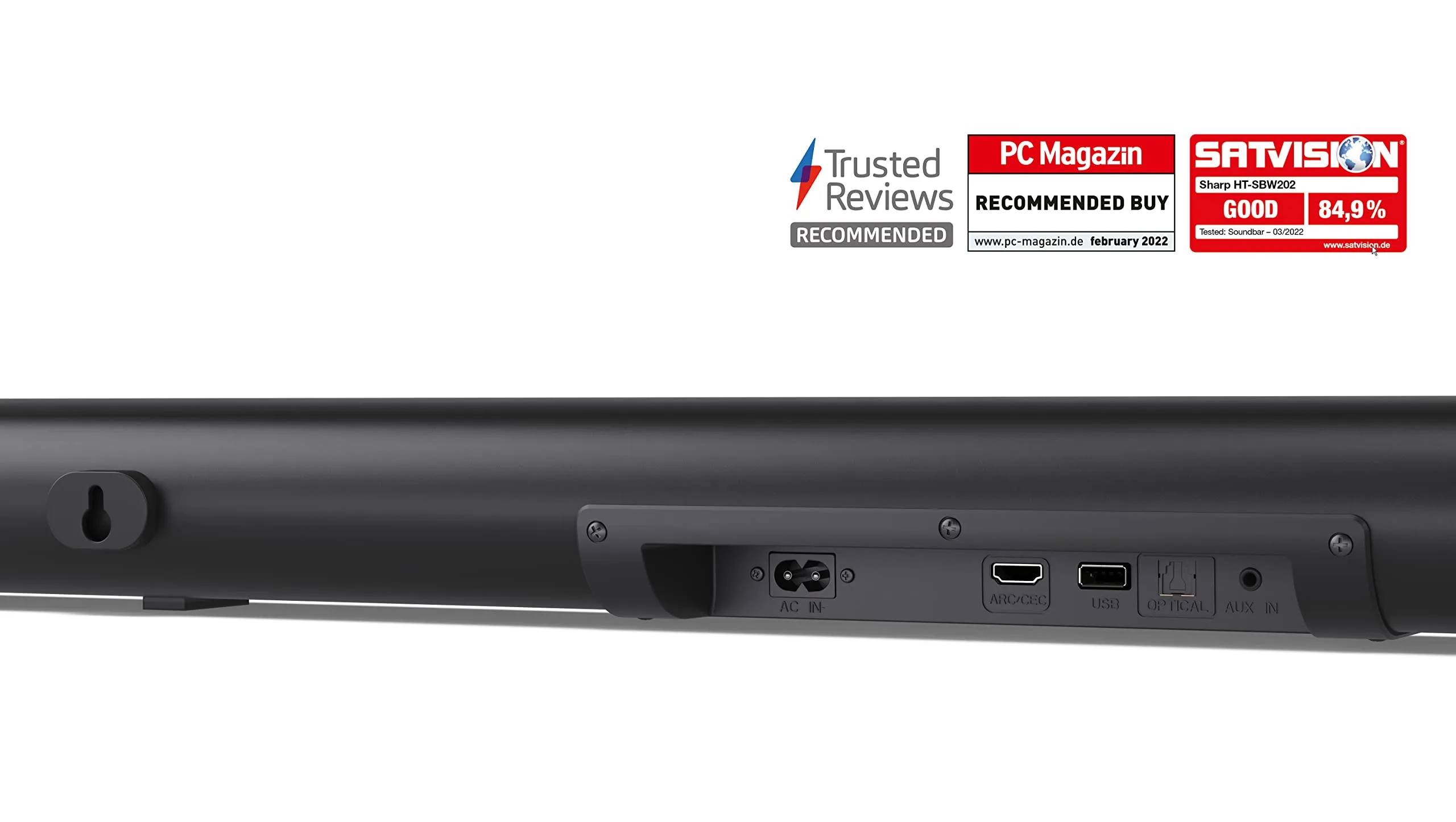 Sharp HT-SBW182 2.1 Soundbar with Wireless Subwoofer, Bluetooth, HDMI ARC, Optical, AUX, 160W - immagine 9