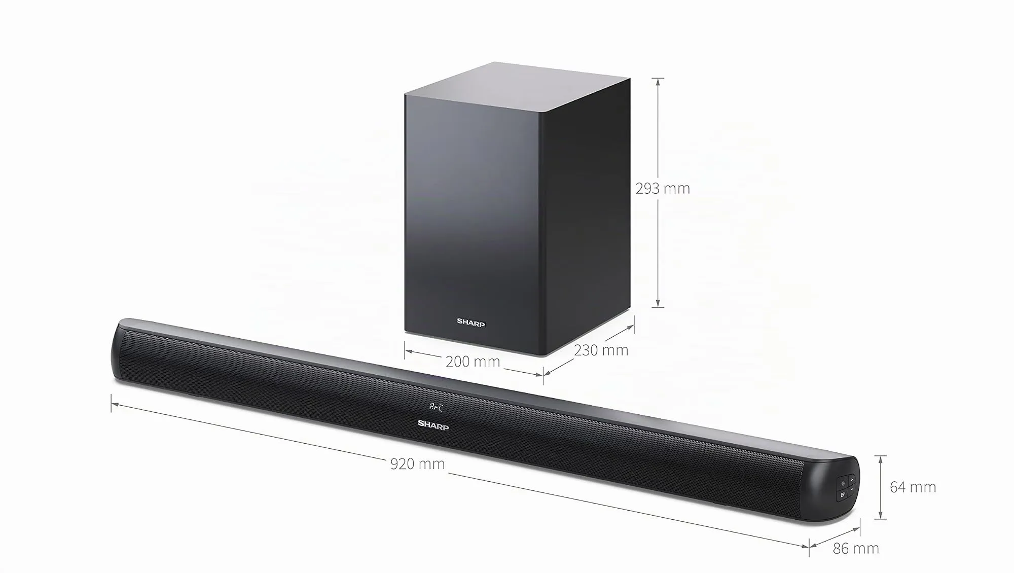 Sharp HT-SBW182 2.1 Soundbar with Wireless Subwoofer, Bluetooth, HDMI ARC, Optical, AUX, 160W - immagine 11