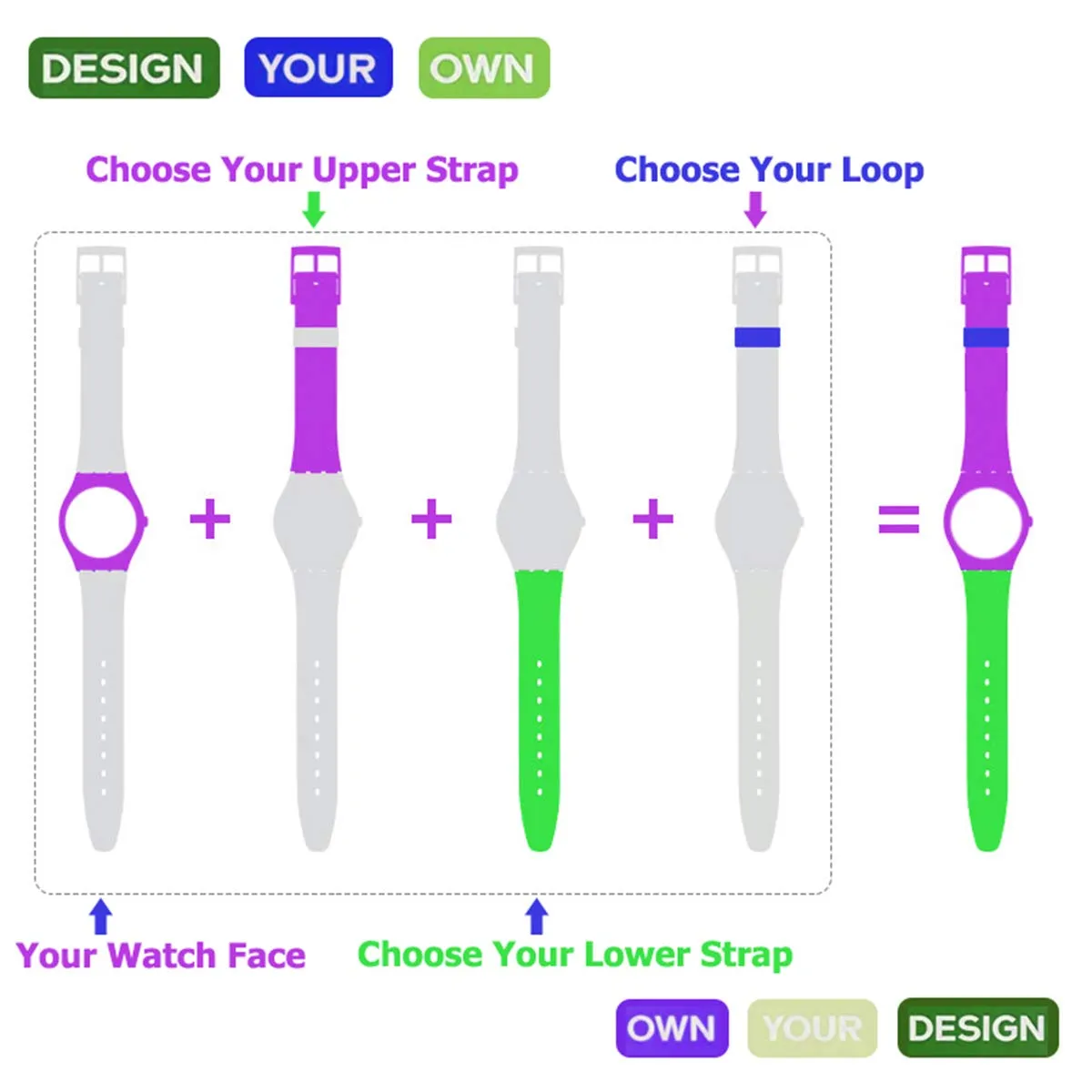 GreenOlive Orologio Cinturino Viola 19mm - immagine 5