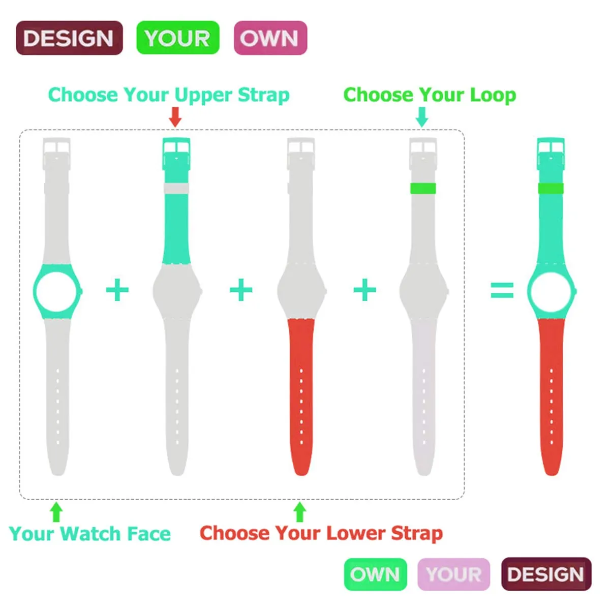 GreenOlive Cinturino Orologio in Silicone Impermeabile per Swatch 19mm, Azzurro - immagine 5