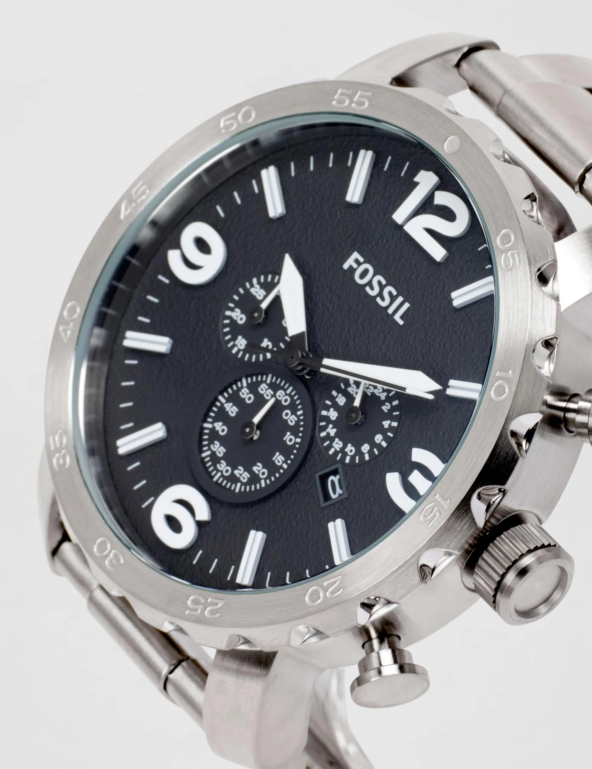 Fossil JR1353 Cronografo in Acciaio Inossidabile Tono Argento, 50mm - immagine 4