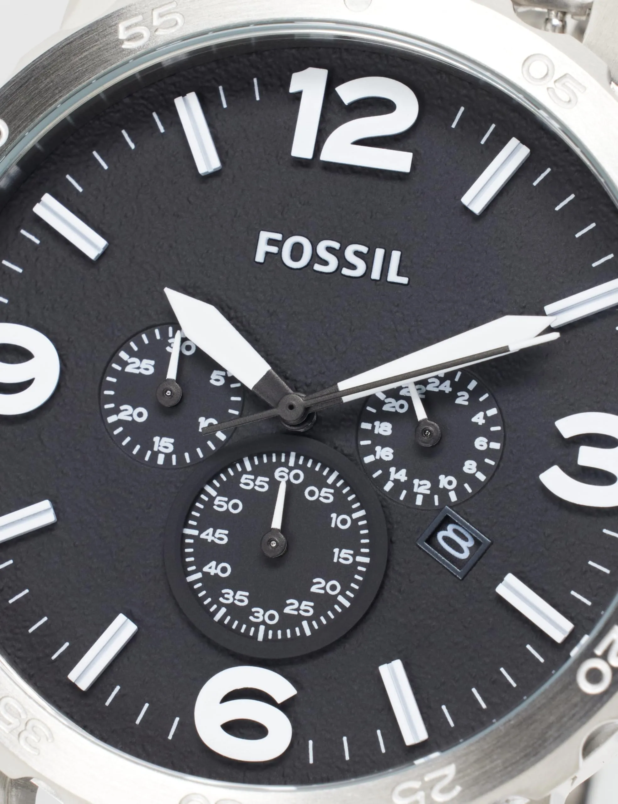 Fossil JR1353 Cronografo in Acciaio Inossidabile Tono Argento, 50mm - immagine 6