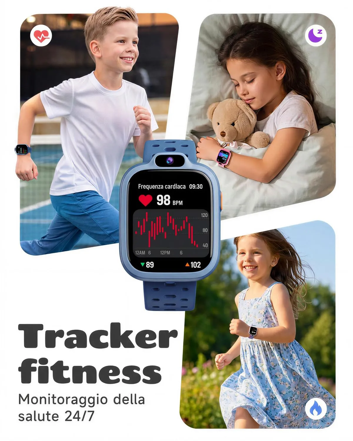 BIGGERFIVE Smartwatch for Kids 3-14, 1.8" Fitness Tracker - immagine 4