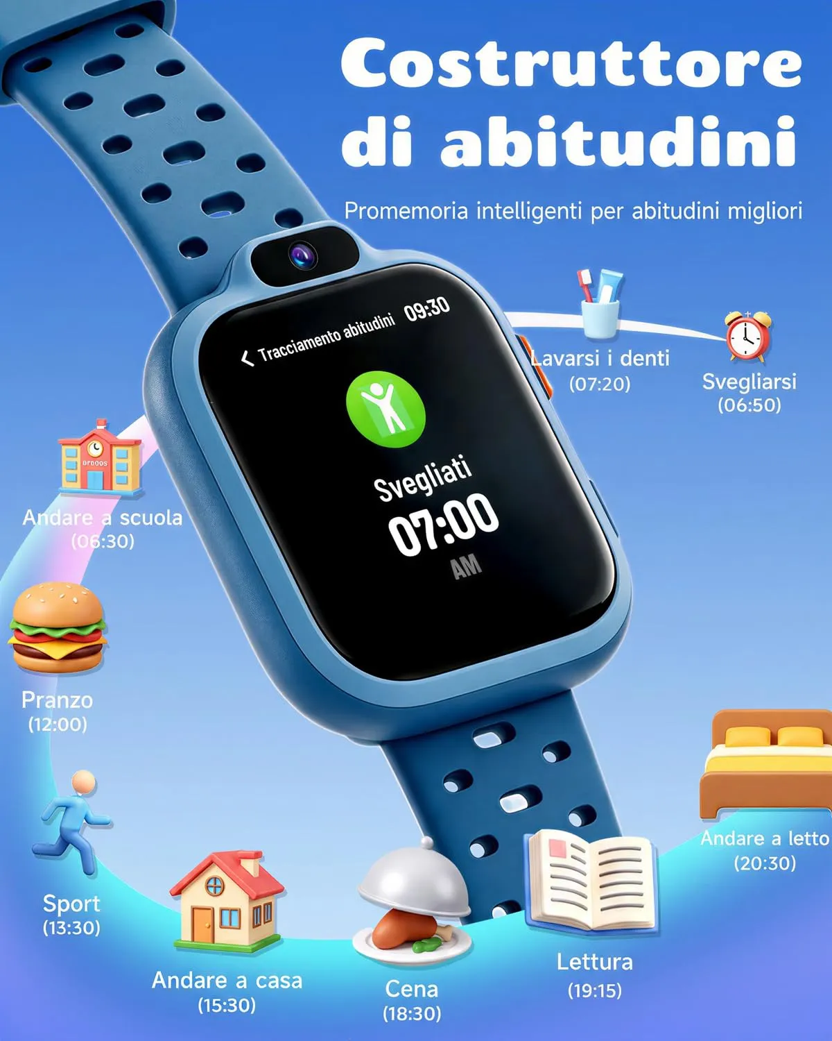BIGGERFIVE Smartwatch for Kids 3-14, 1.8" Fitness Tracker - immagine 7