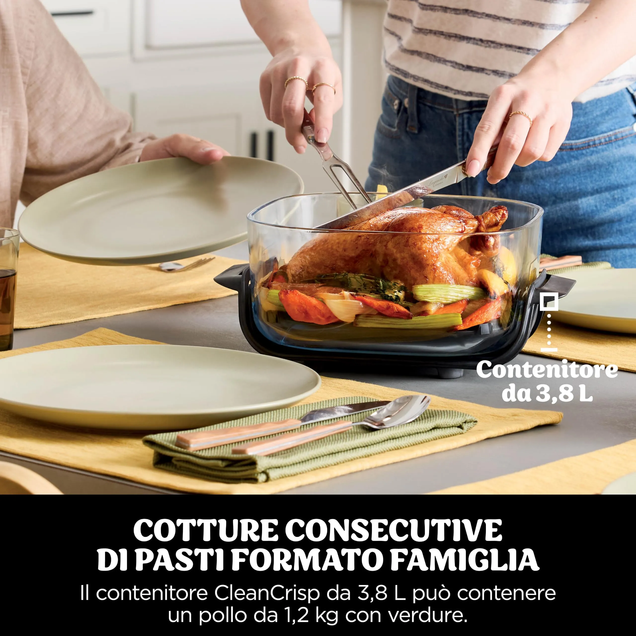 Ninja CRISPi Friggitrice ad aria portatile 4 in 1, 3.8L / 2.3L / 1.4L, 1700W, Verde, FN103EUGN - immagine 6