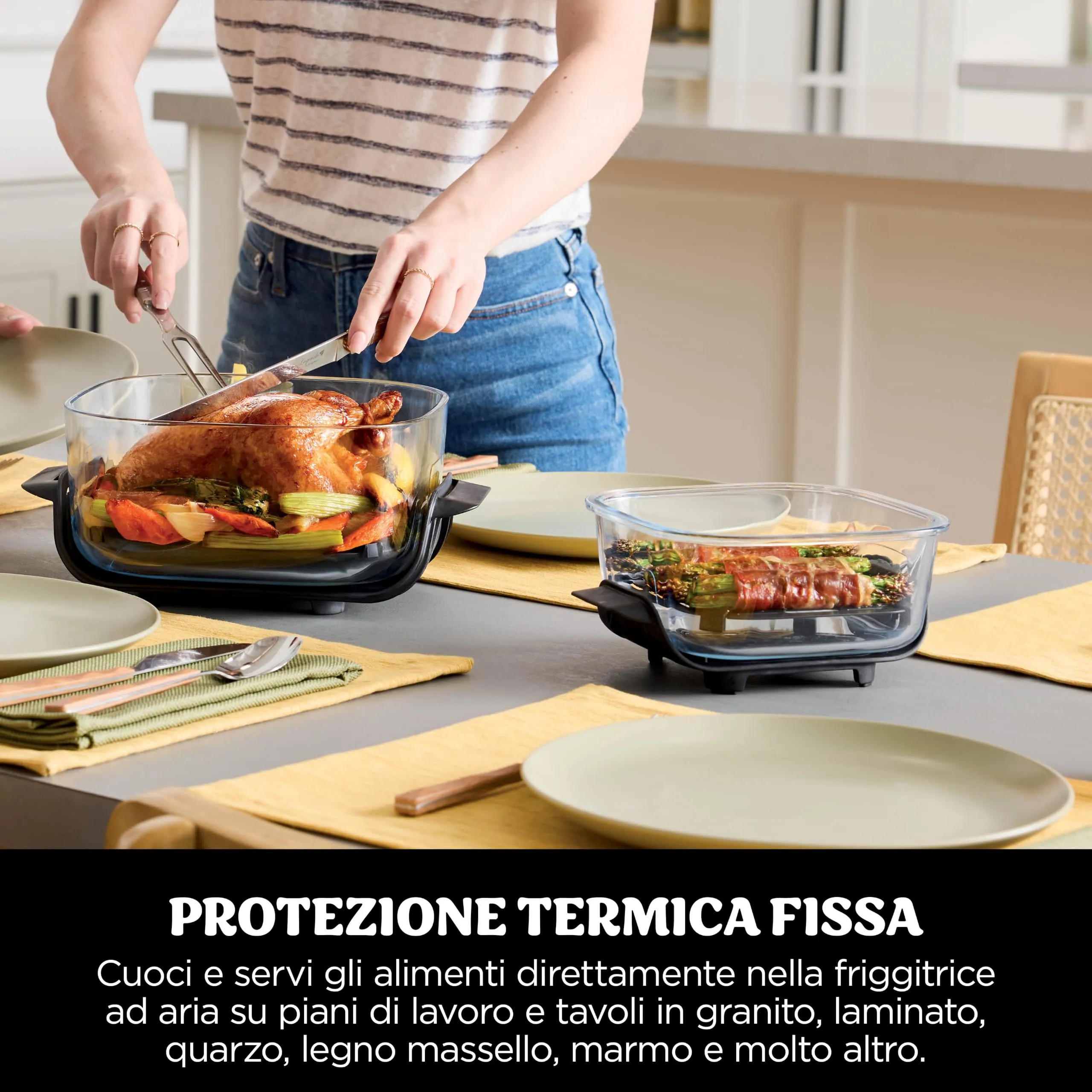 Ninja CRISPi Friggitrice ad aria portatile 4 in 1, 3.8L / 2.3L / 1.4L, 1700W, Verde, FN103EUGN - immagine 10