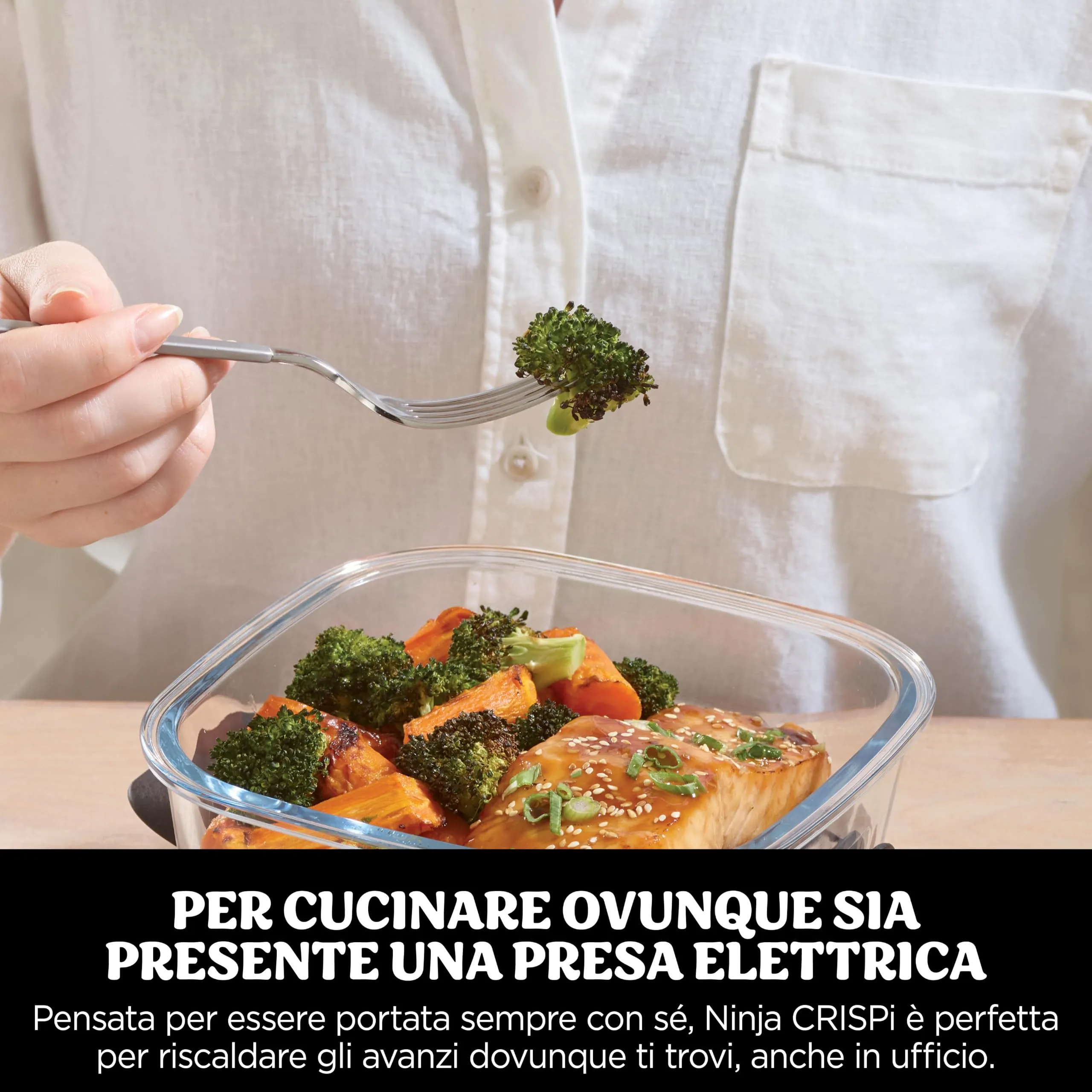 Ninja CRISPi Friggitrice ad aria portatile 4 in 1, 3.8L / 2.3L / 1.4L, 1700W, Verde, FN103EUGN - immagine 12
