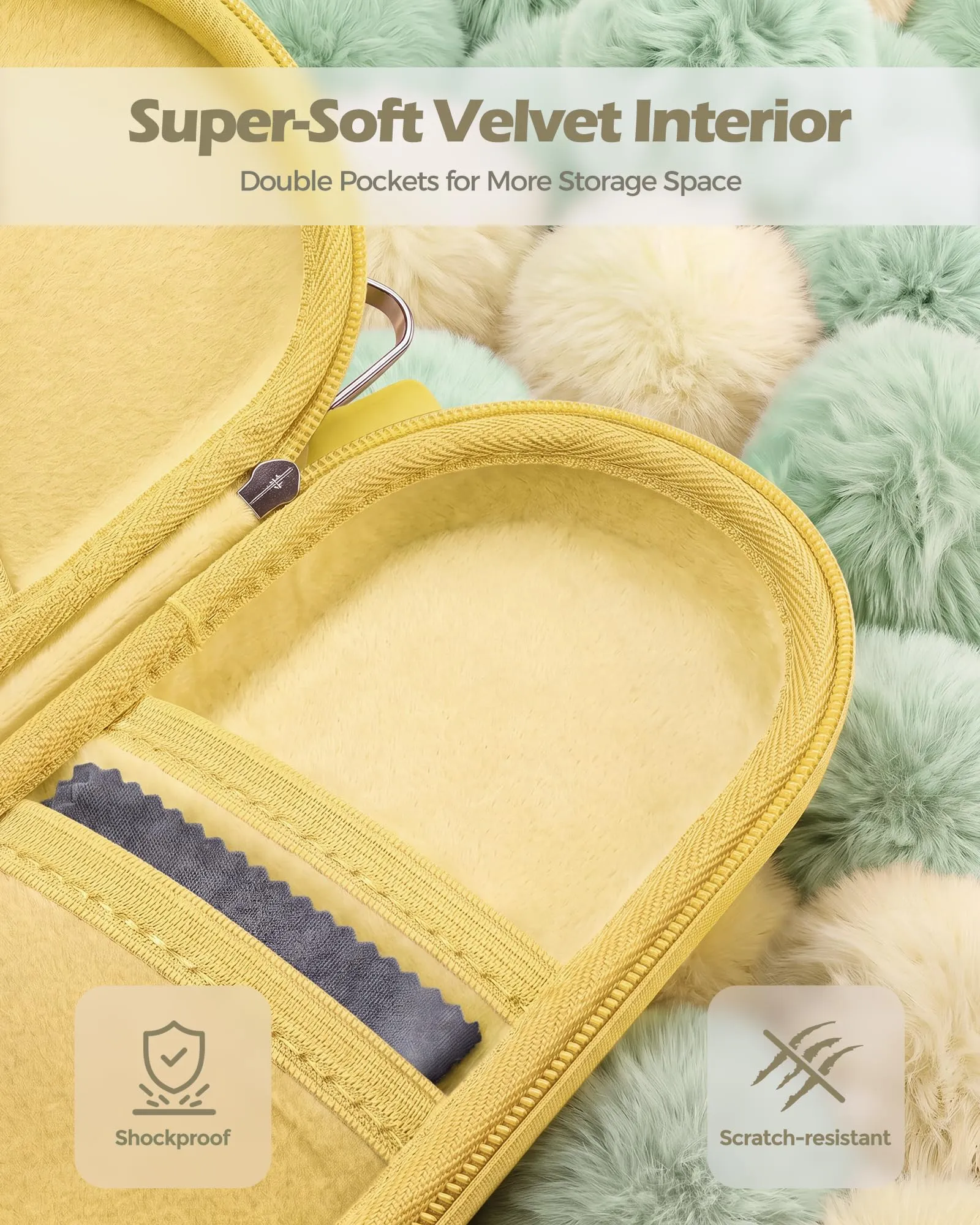 ProCase Custodia per 2 paia di Occhiali da Sole, Giallo Brillante - immagine 4