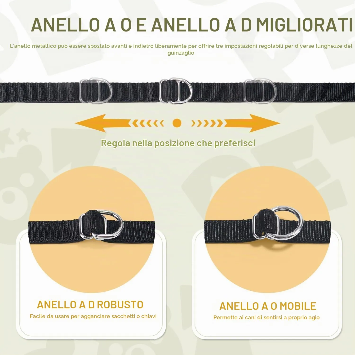 PETCOOZ Guinzaglio per Cani 3 Metri, Lunghina Regolabile Multifunzionale per Uno o Due Cani - immagine 6