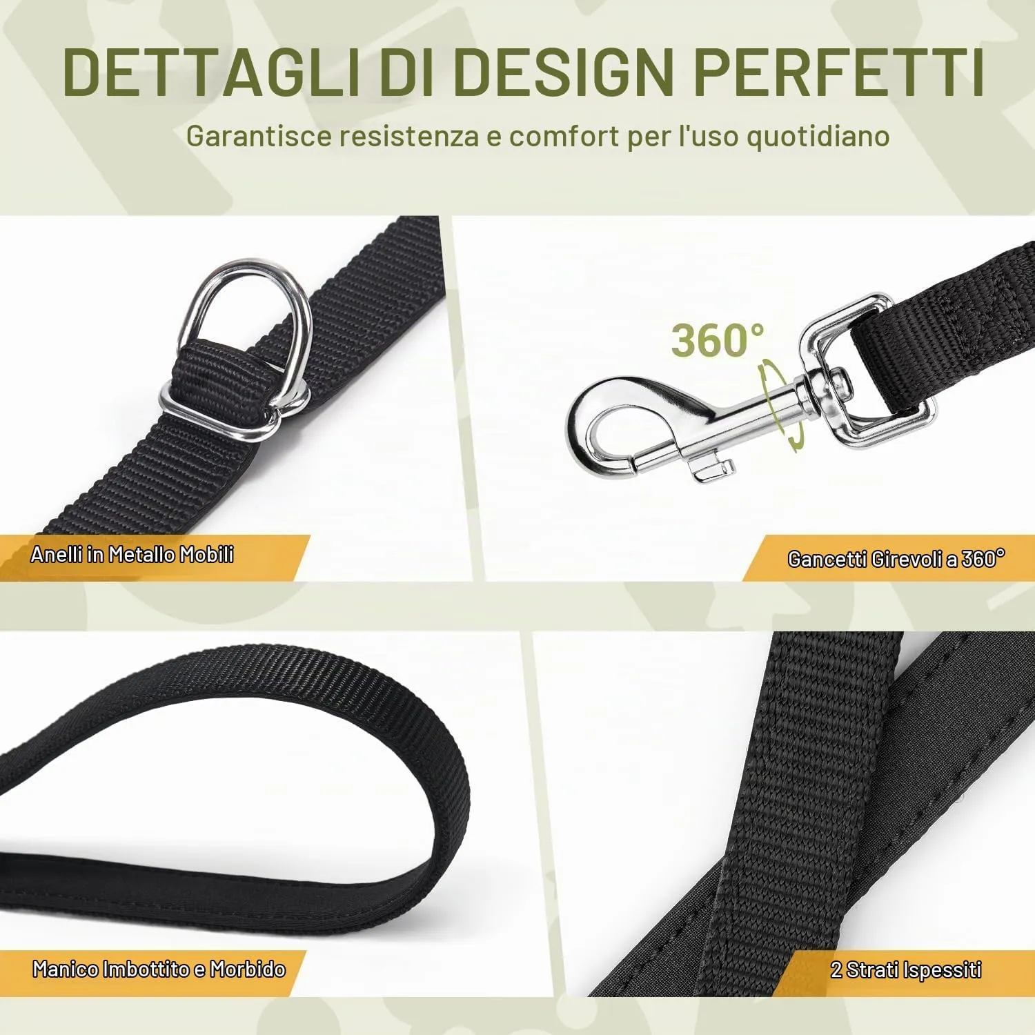 PETCOOZ Guinzaglio per Cani 3 Metri, Lunghina Regolabile Multifunzionale per Uno o Due Cani - immagine 7