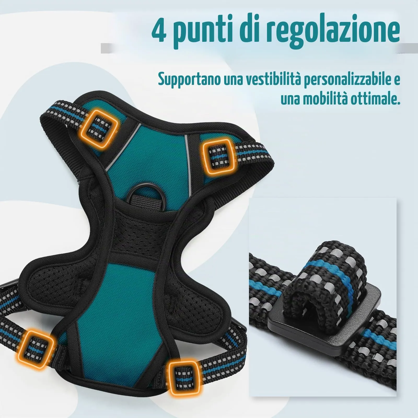rabbitgoo Pettorina Cane ad h Regolabile Anti Tiro Riflettente, Verde Scuro, XS - immagine 5