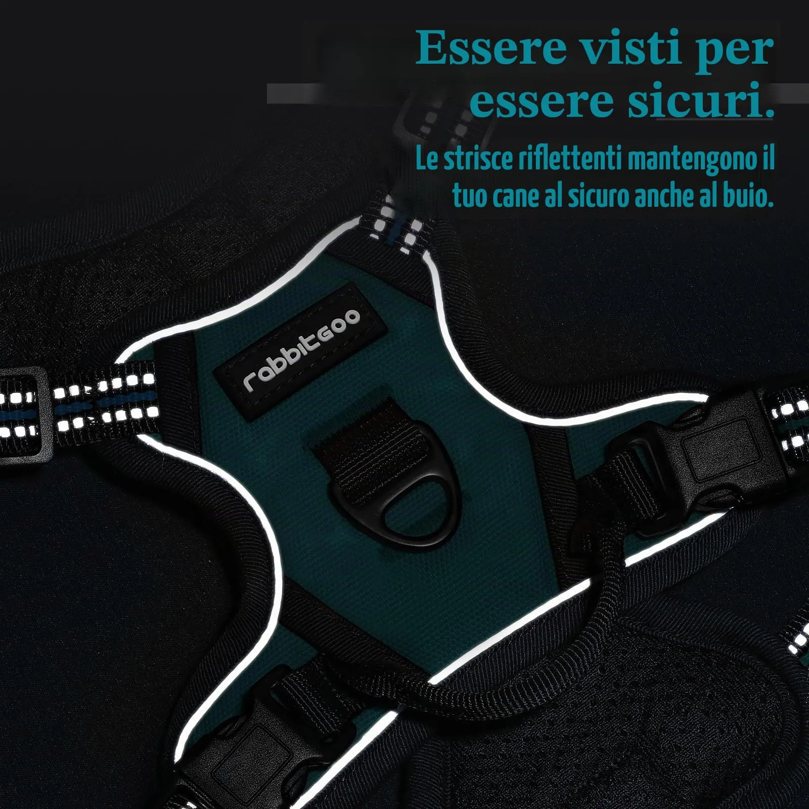 rabbitgoo Pettorina Cane ad h Regolabile Anti Tiro Riflettente, Verde Scuro, XS - immagine 8