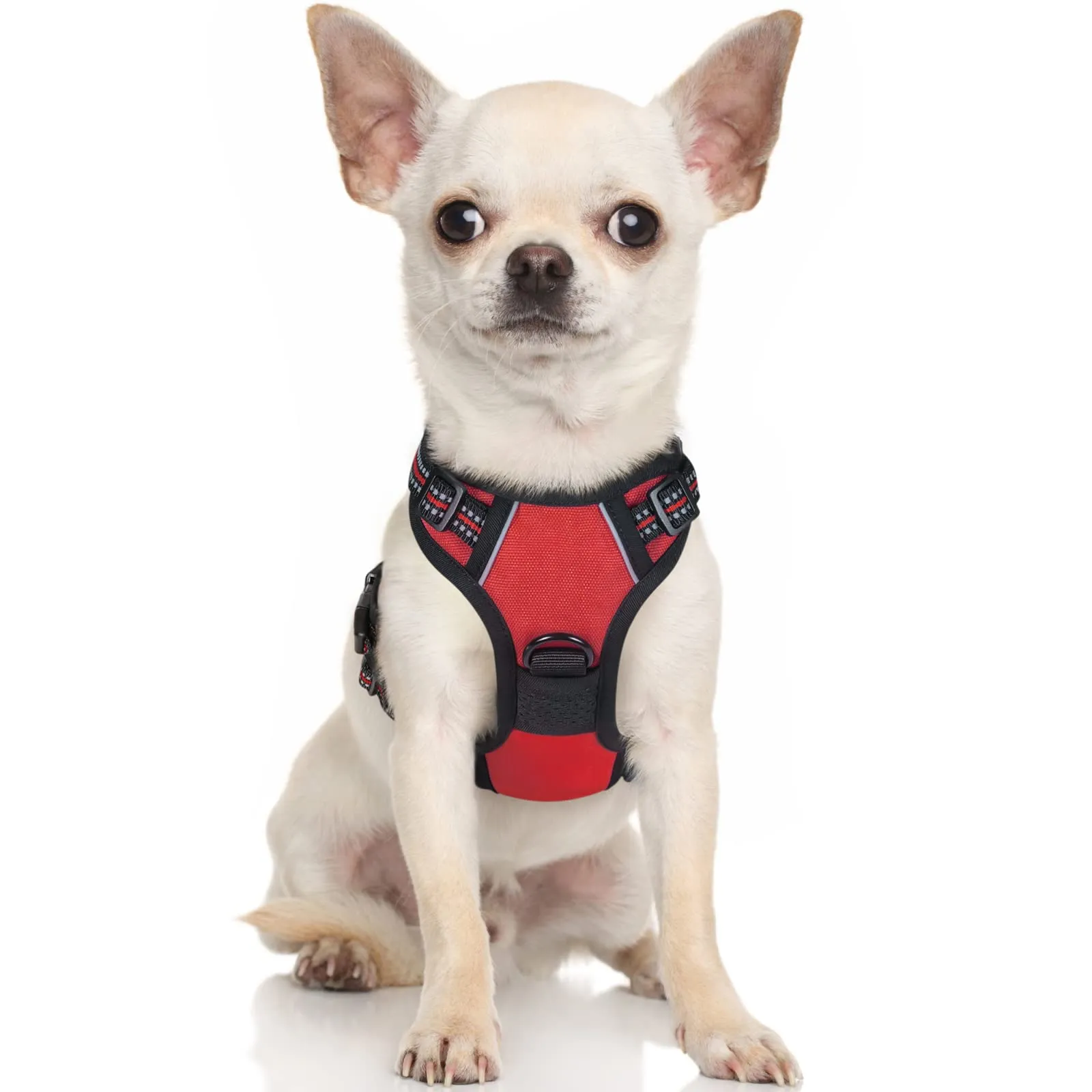 rabbitgoo Pettorina Cane ad H Regolabile Anti Tiro Riflettente e Traspirante, Rossa, XS - immagine 1