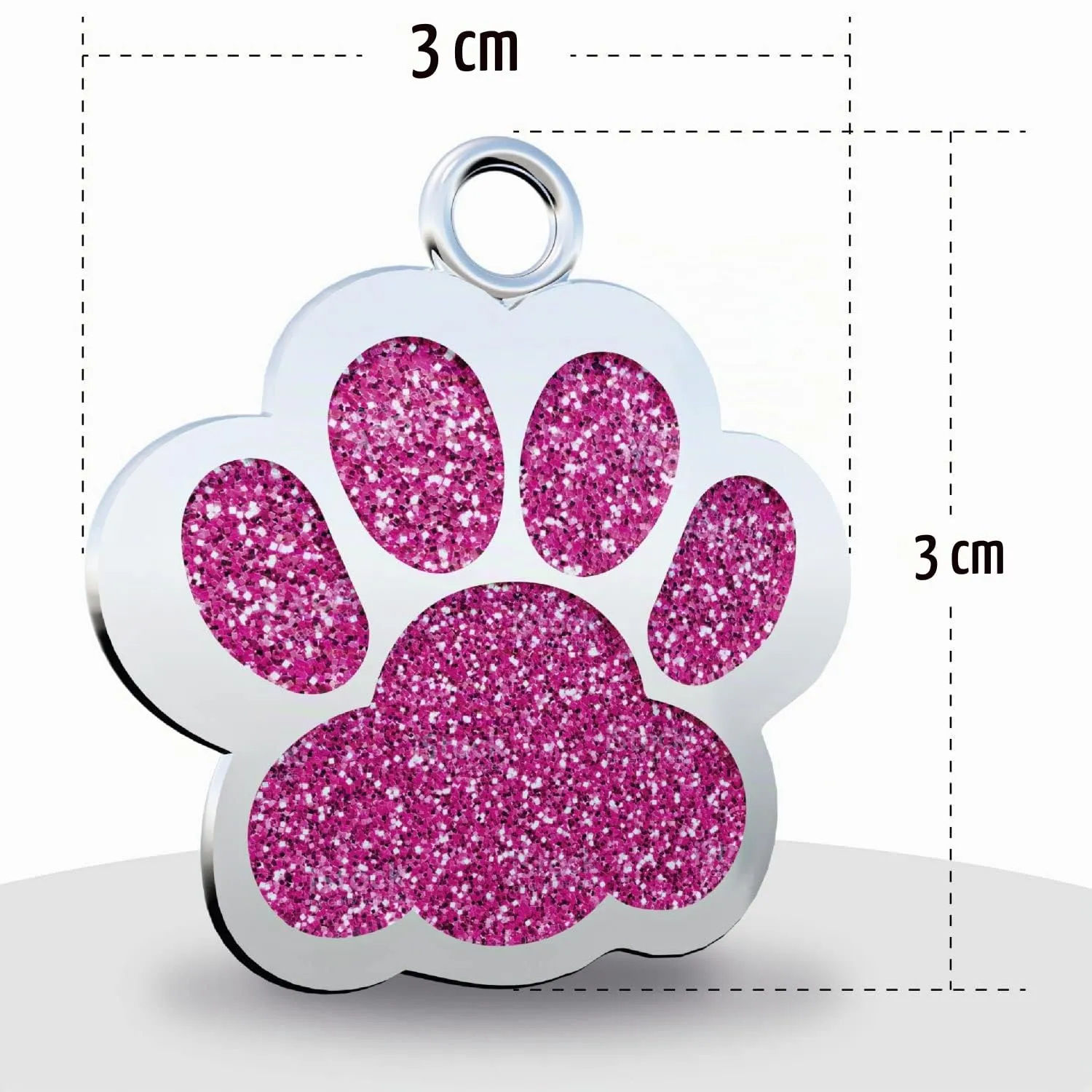 Gruppo Veneziano Targhetta Personalizzata per Cane e Gatto - Zampa - Fuxia - immagine 2
