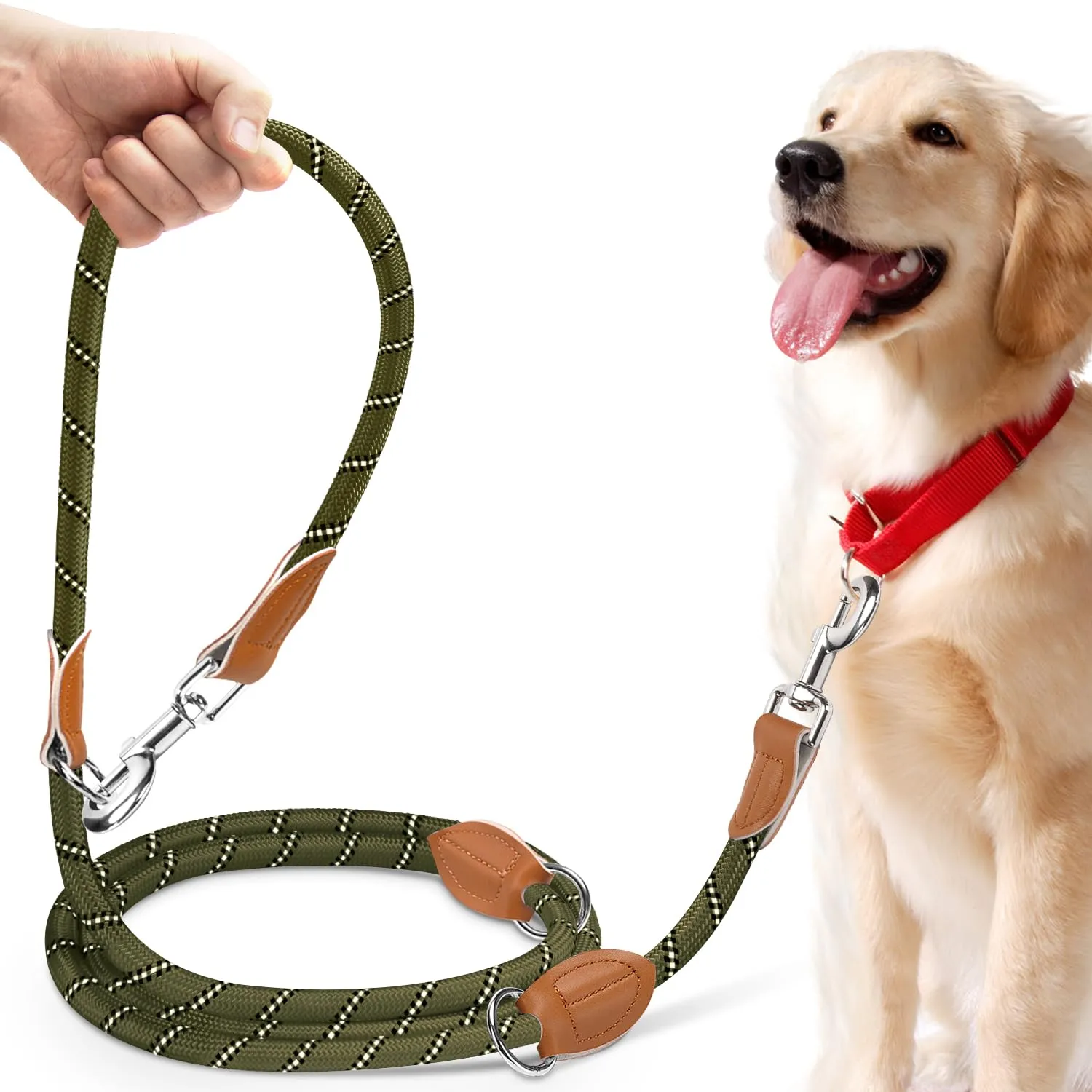 PETCOOZ Guinzaglio Doppio per Cani, 3M Regolabile, Riflettente, Multifunzione e Resistente - immagine 1