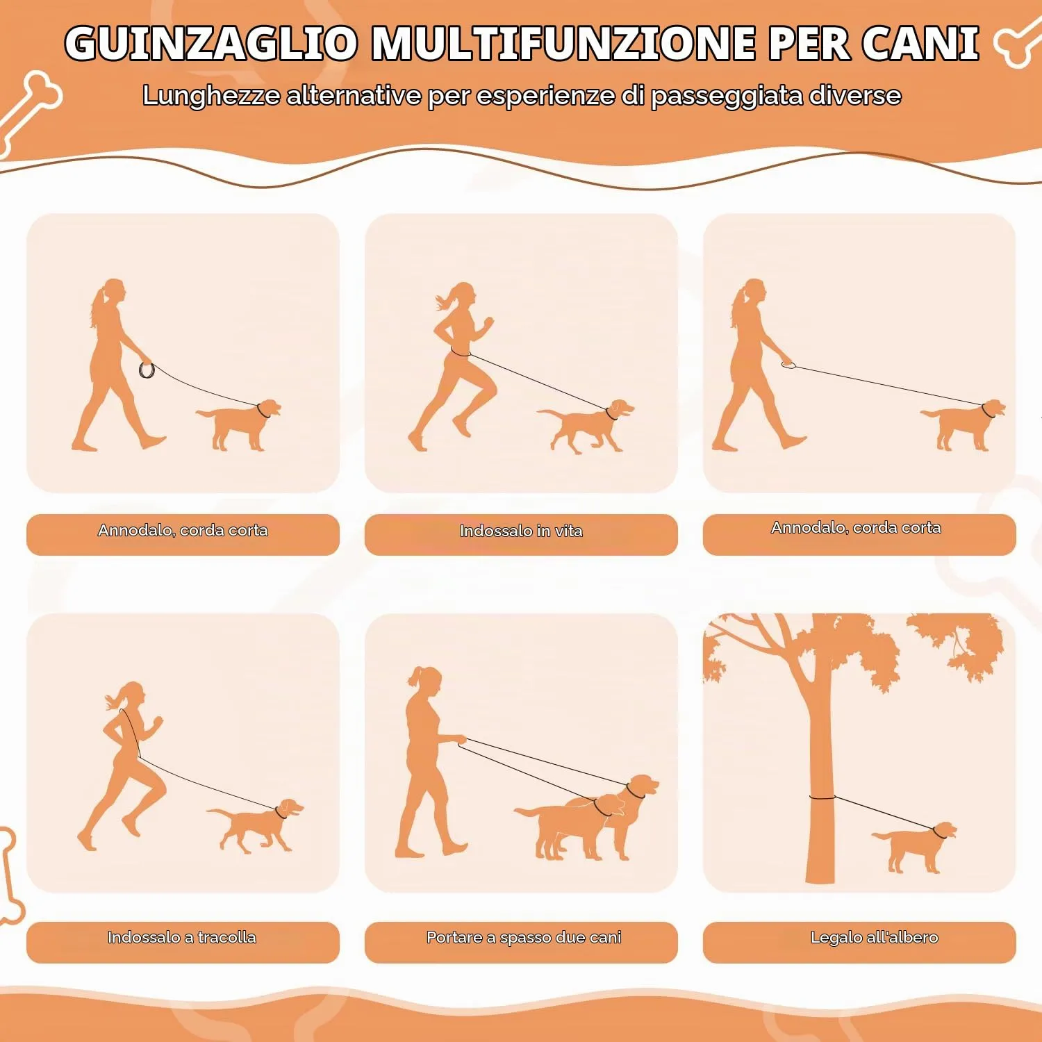 PETCOOZ Guinzaglio Doppio per Cani, 3M Regolabile, Riflettente, Multifunzione e Resistente - immagine 7