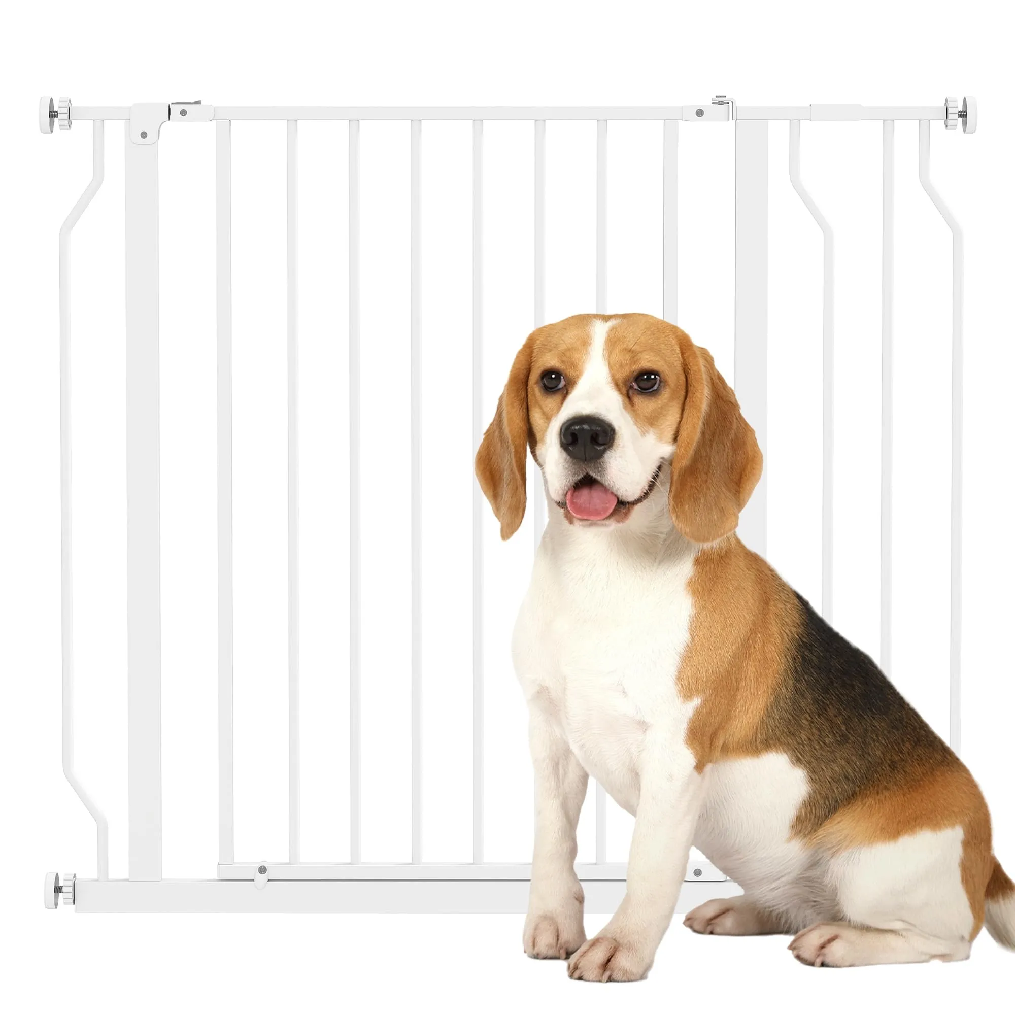 PawHut Cancelletto di Sicurezza per Cani Estensibile, 75-95x76 cm, Bianco - immagine 1