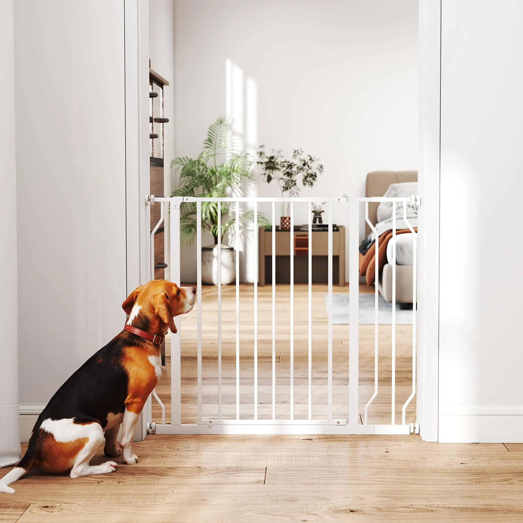 PawHut Cancelletto di Sicurezza per Cani Estensibile, 75-95x76 cm, Bianco - immagine 9