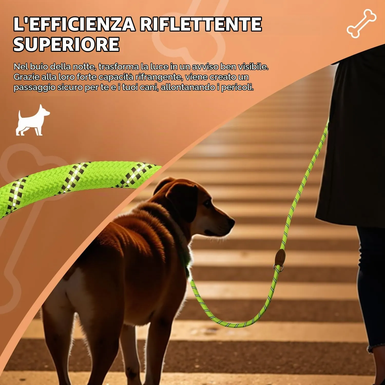 PETCOOZ Guinzaglio Doppio per Cani, 3M Regolabile, Riflettente, Verde Fluo - immagine 4